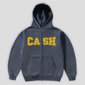 Travel Relaxed Cash Only Campus Zip-Thru Hood - Washed Navy
