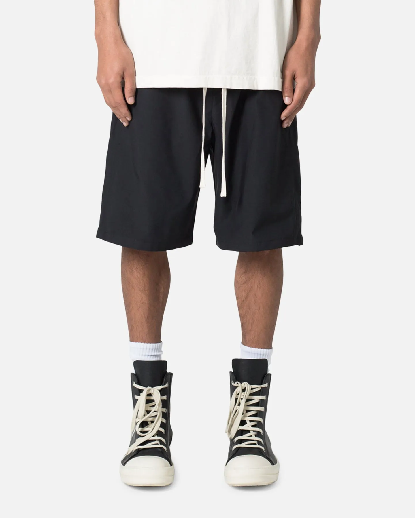 MNML Side Snap Nylon Shorts Black Relaxed Fit Hot Day