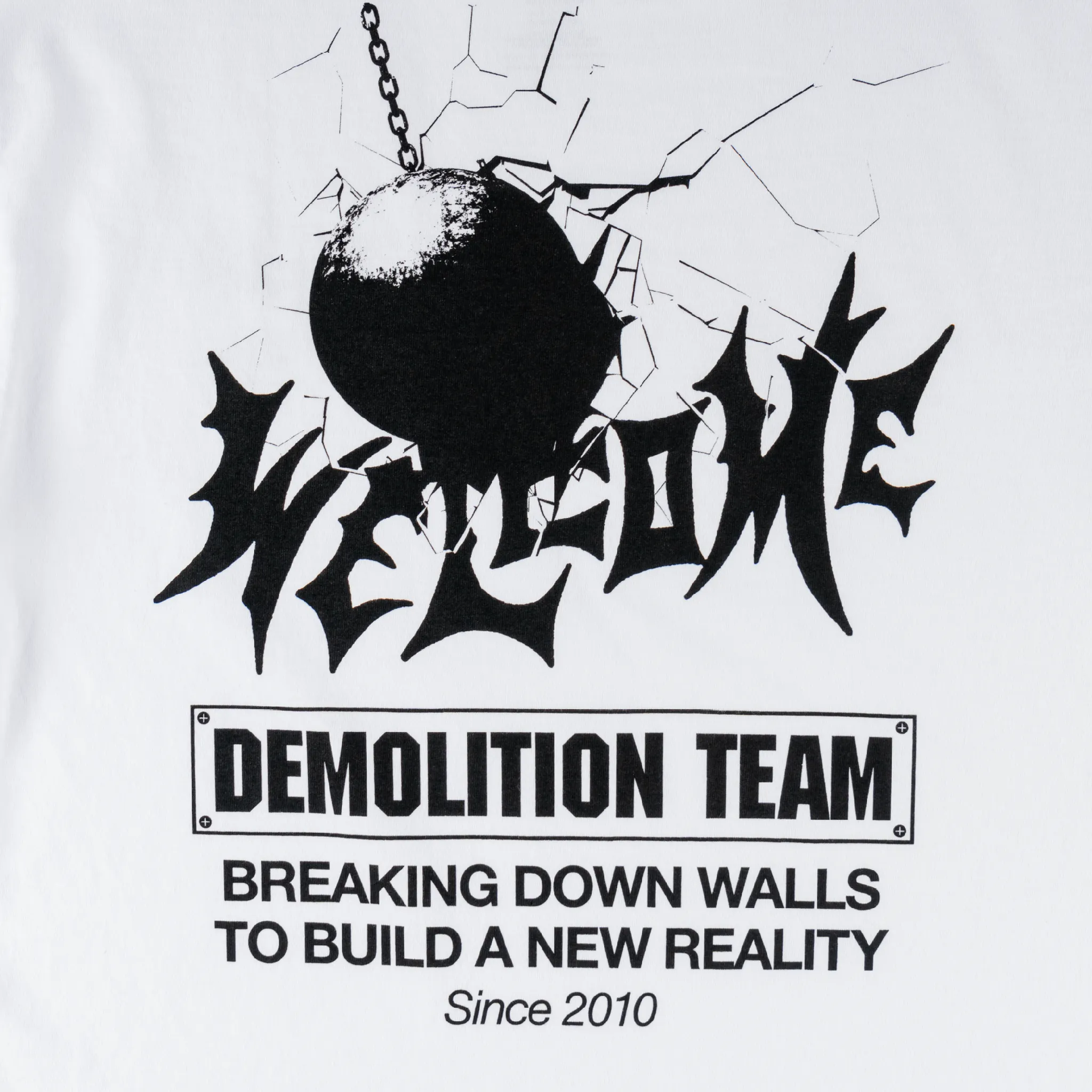 High Density Weave Moisture Wicking Technology Demolition Garment-Dyed Boxy Tee - White