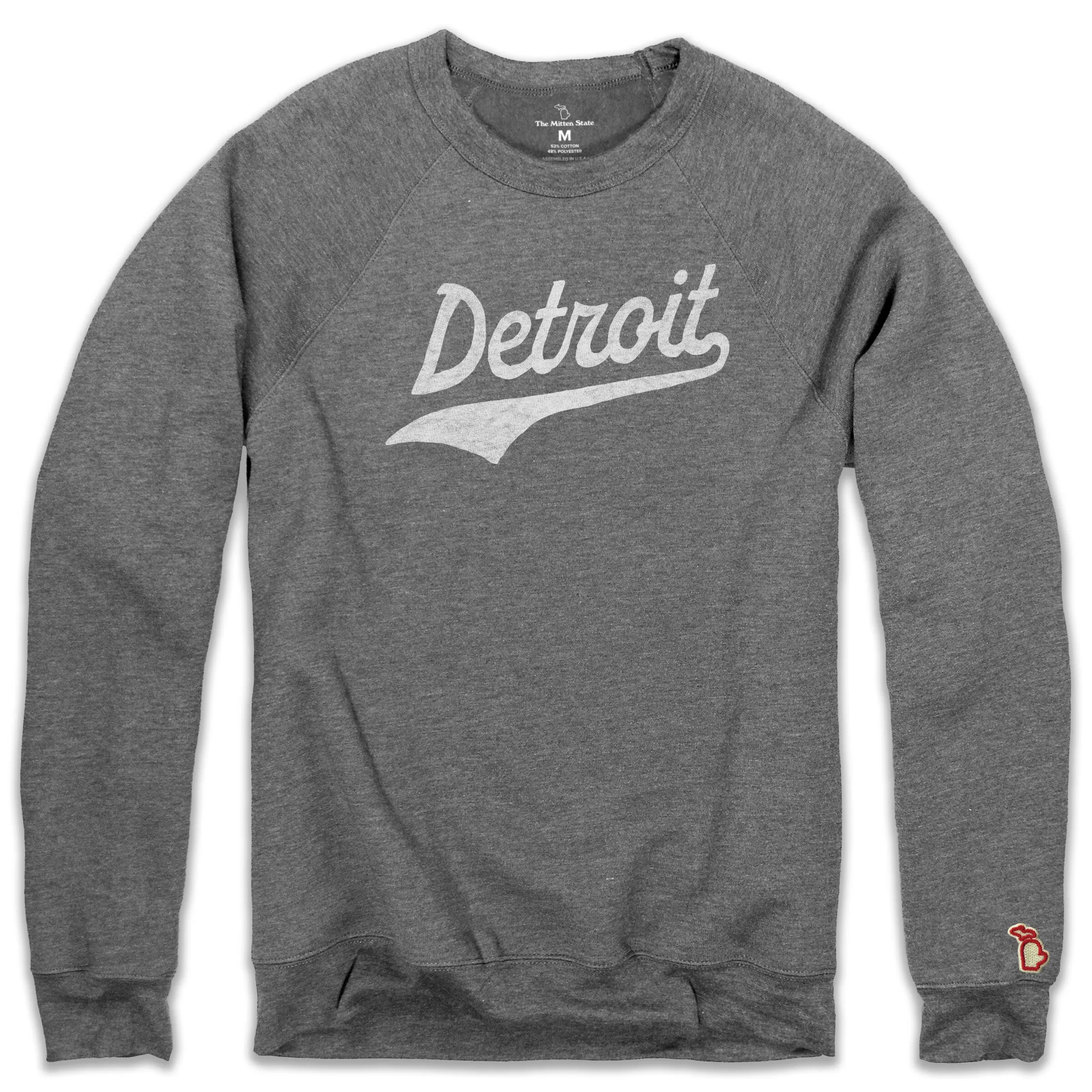 Warm in winter DETROIT SCRIPT FLEECE SWEATSHIRT (UNISEX)