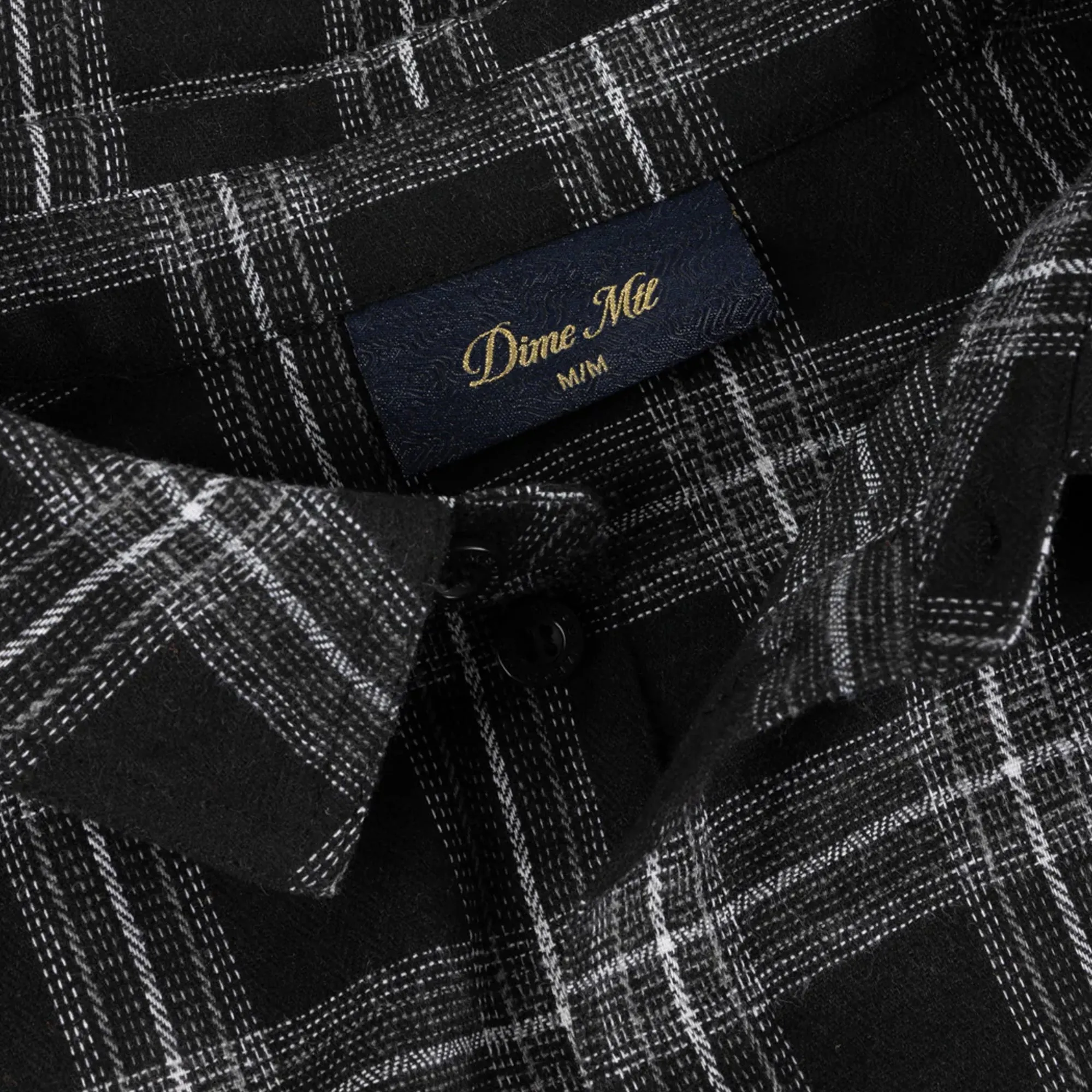 Foot Control Dime Plaid Flannel Shirt - Black