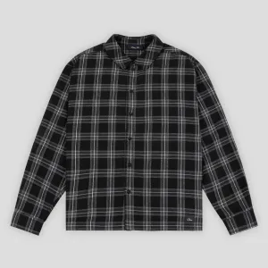 Airflow Ventilation System Seamless Shoulder Construction Dime Plaid Flannel Shirt - Black