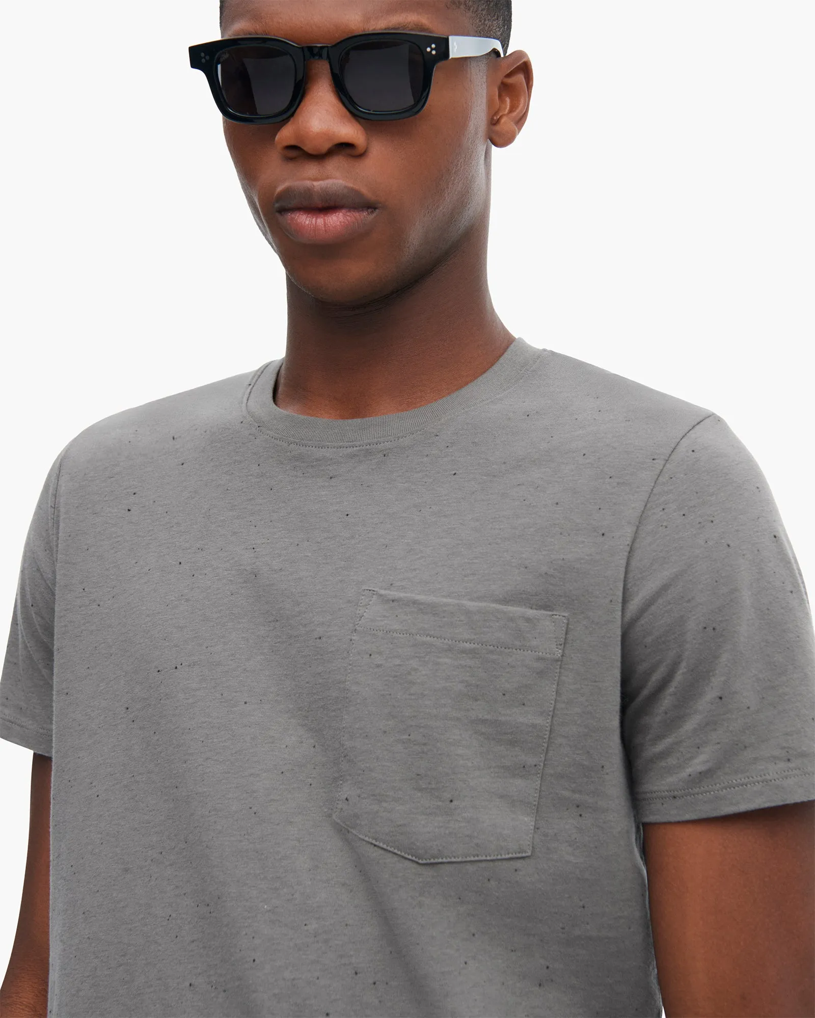 Stylish Comfort Luxury exclusivity Donegal Jersey Short Sleeve Pocket Tee - Steel