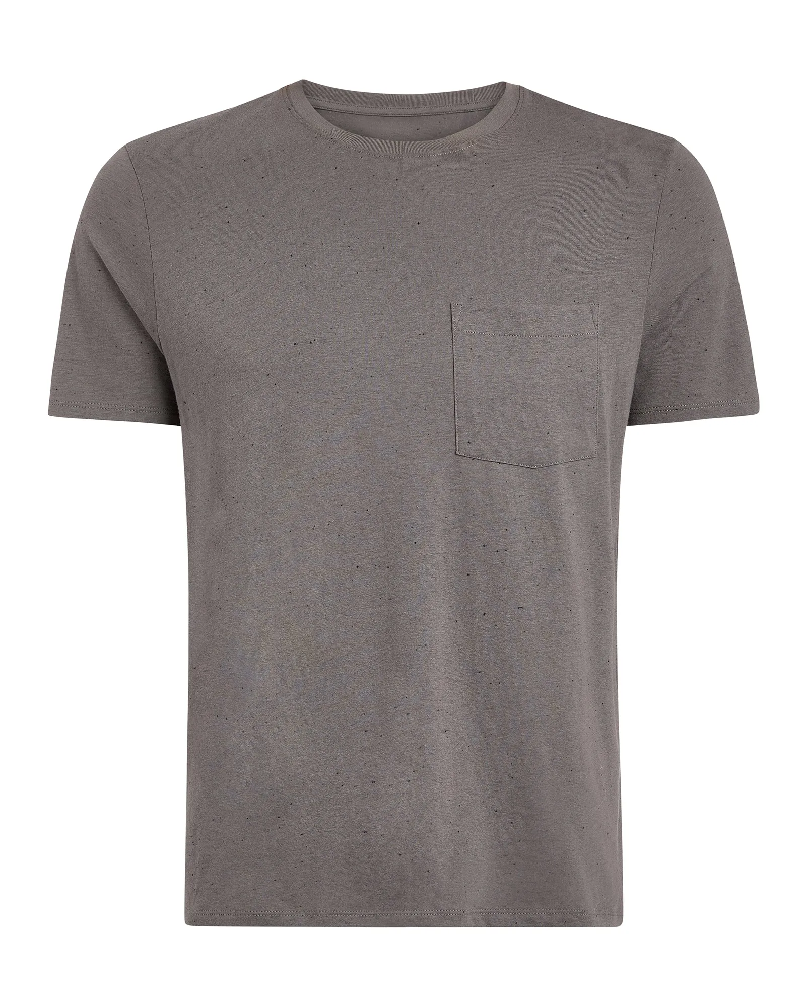Donegal Jersey Short Sleeve Pocket Tee - Steel Raw Hem Finish Bold Comfort