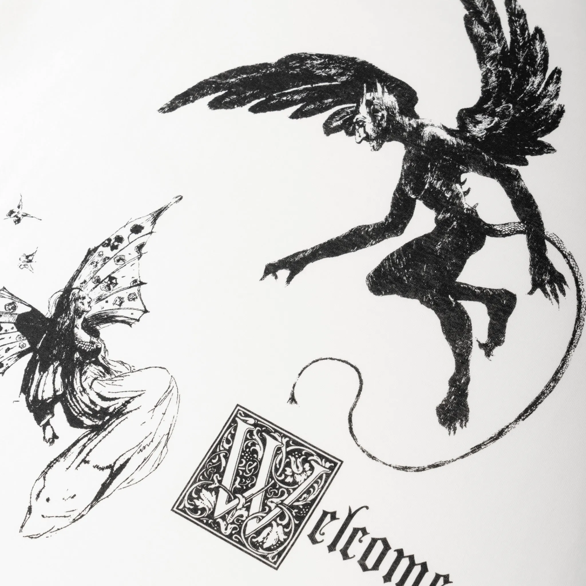 Fairy Printed Boxy Garment-Dyed Tee - White Versatile Option