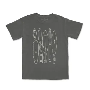 Boards Tee-Vintage Dark Gray Taped Neckline Circular Knit Construction