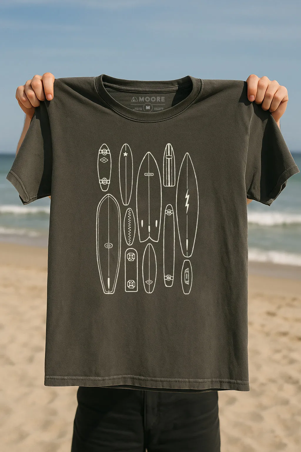 Breathable mesh Boards Tee-Vintage Dark Gray