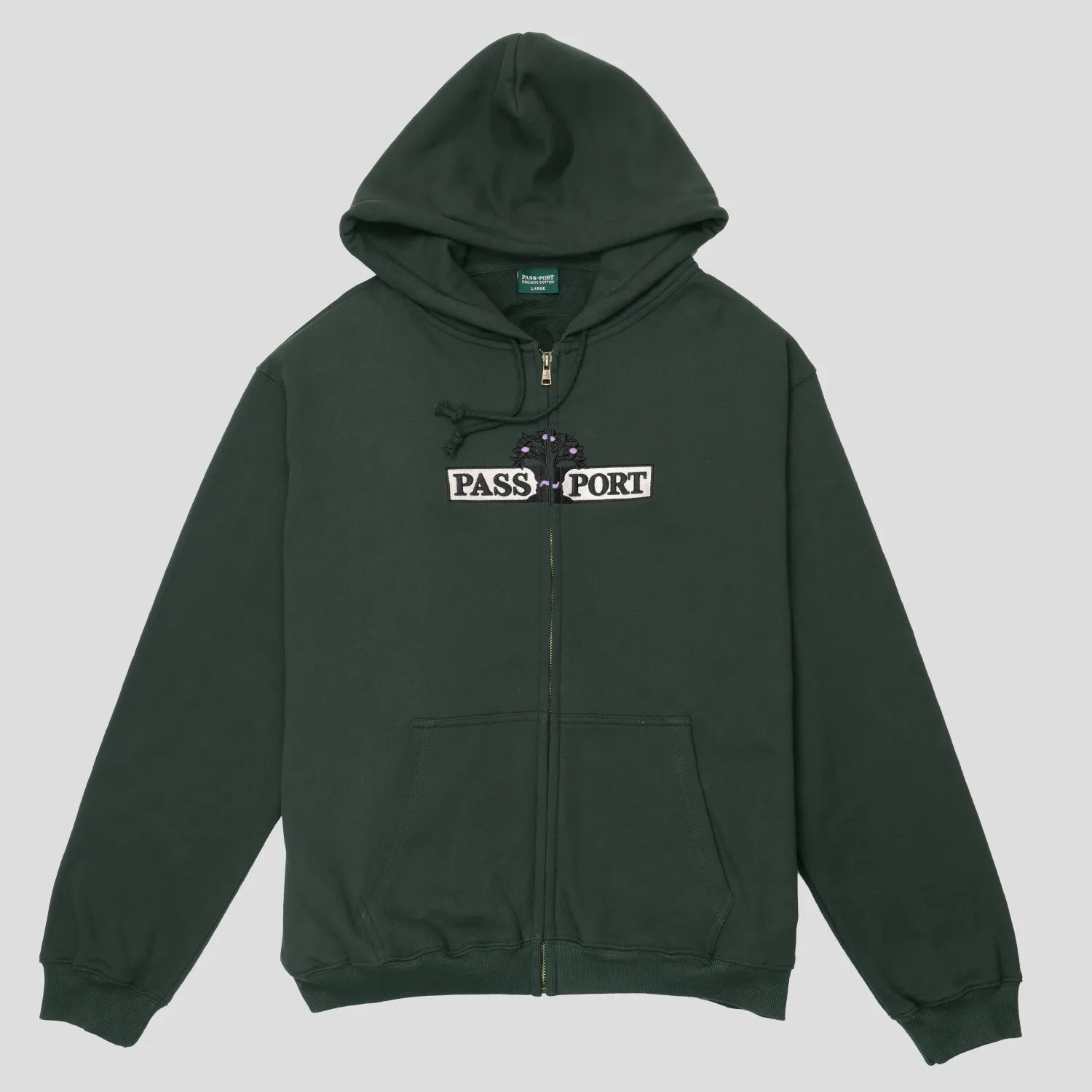 Pass~Port House Plant Organic Zip Hoodie - Gumnut Green Basic Wear Comfortable fit