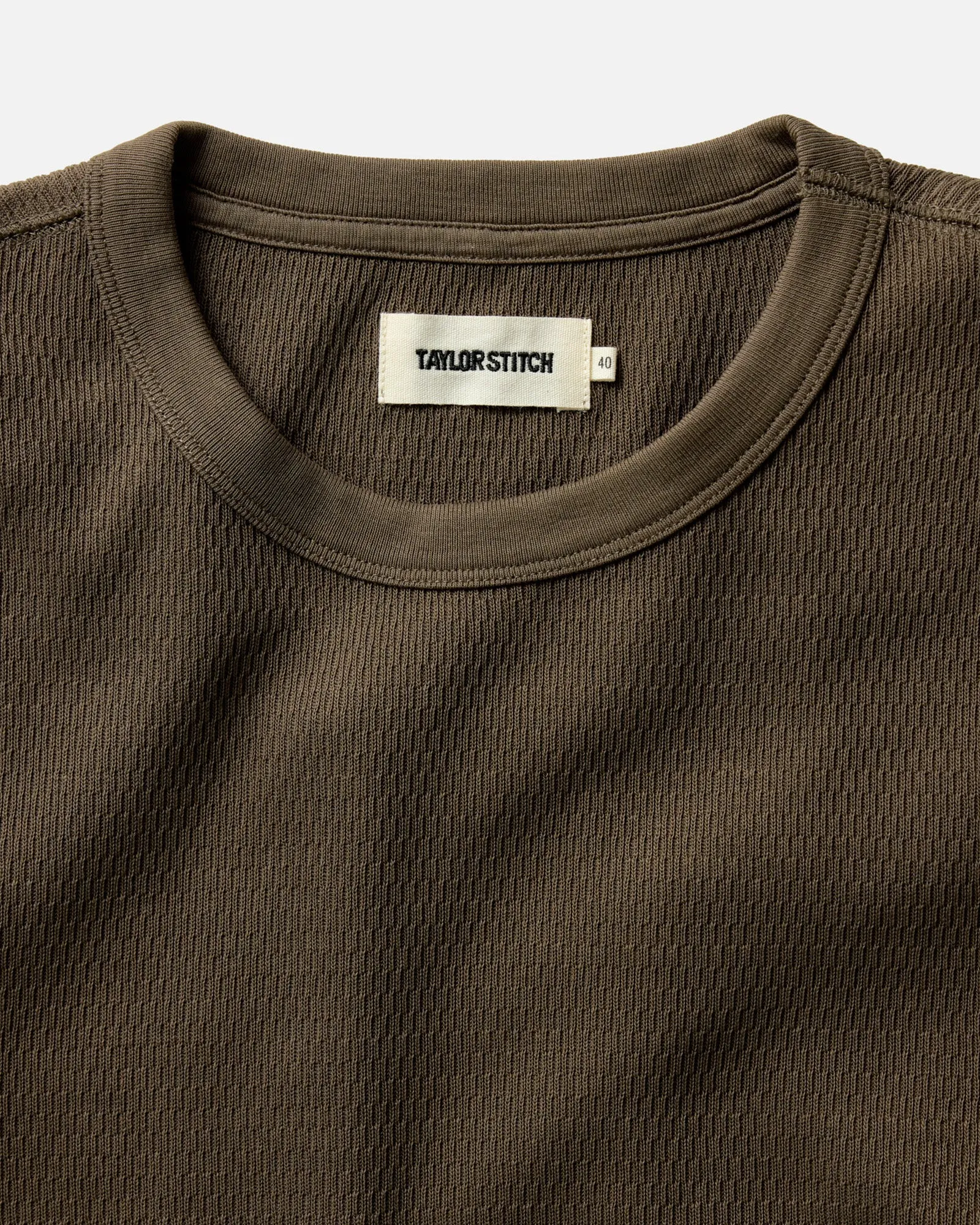 Fit Comfort High-Quality Cotton The Organic Cotton Crew in Fatigue Olive Waffle