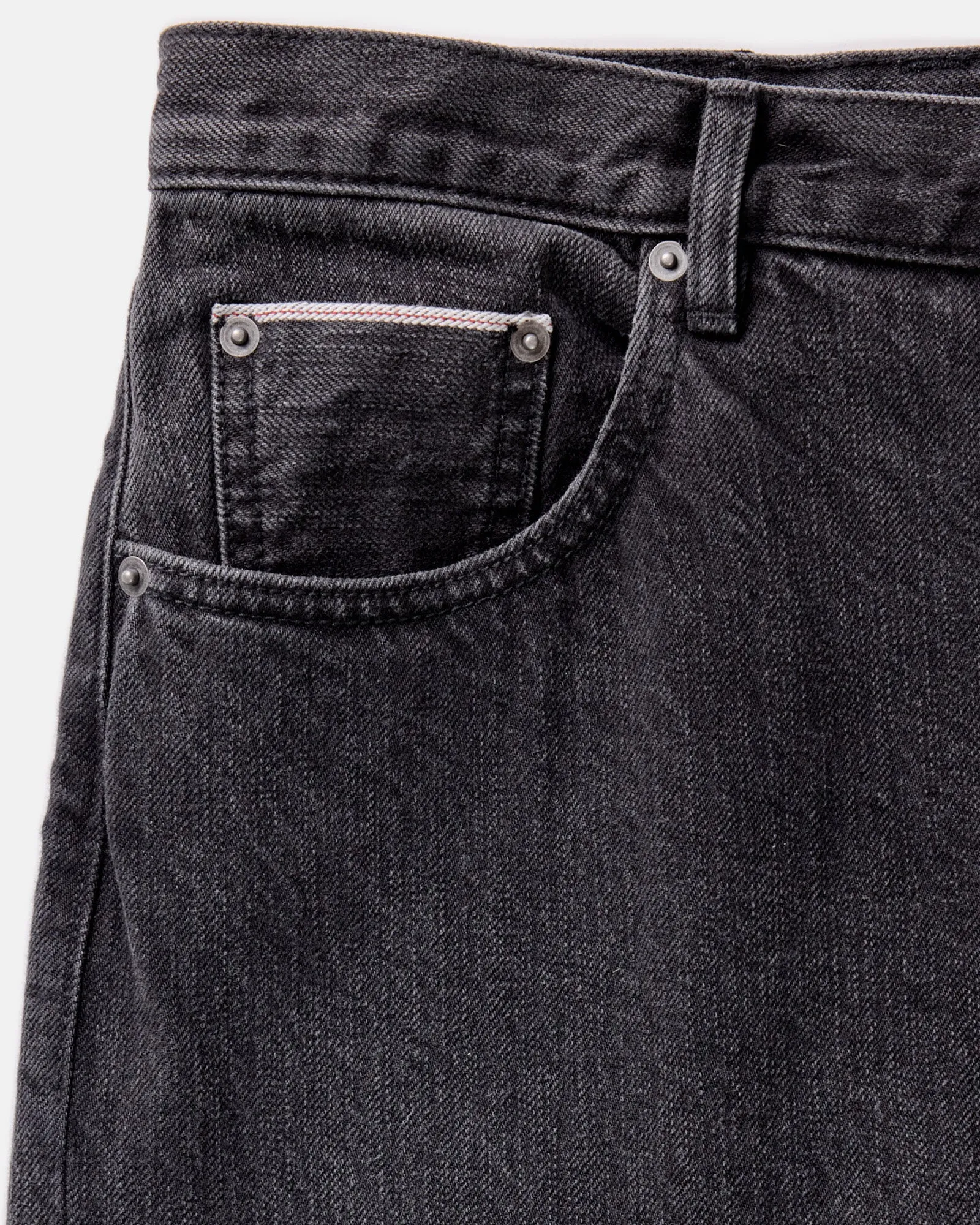 The Slim Jean in Washed Black Organic Slub Selvedge Stretch Fit AntiSlipWaistband