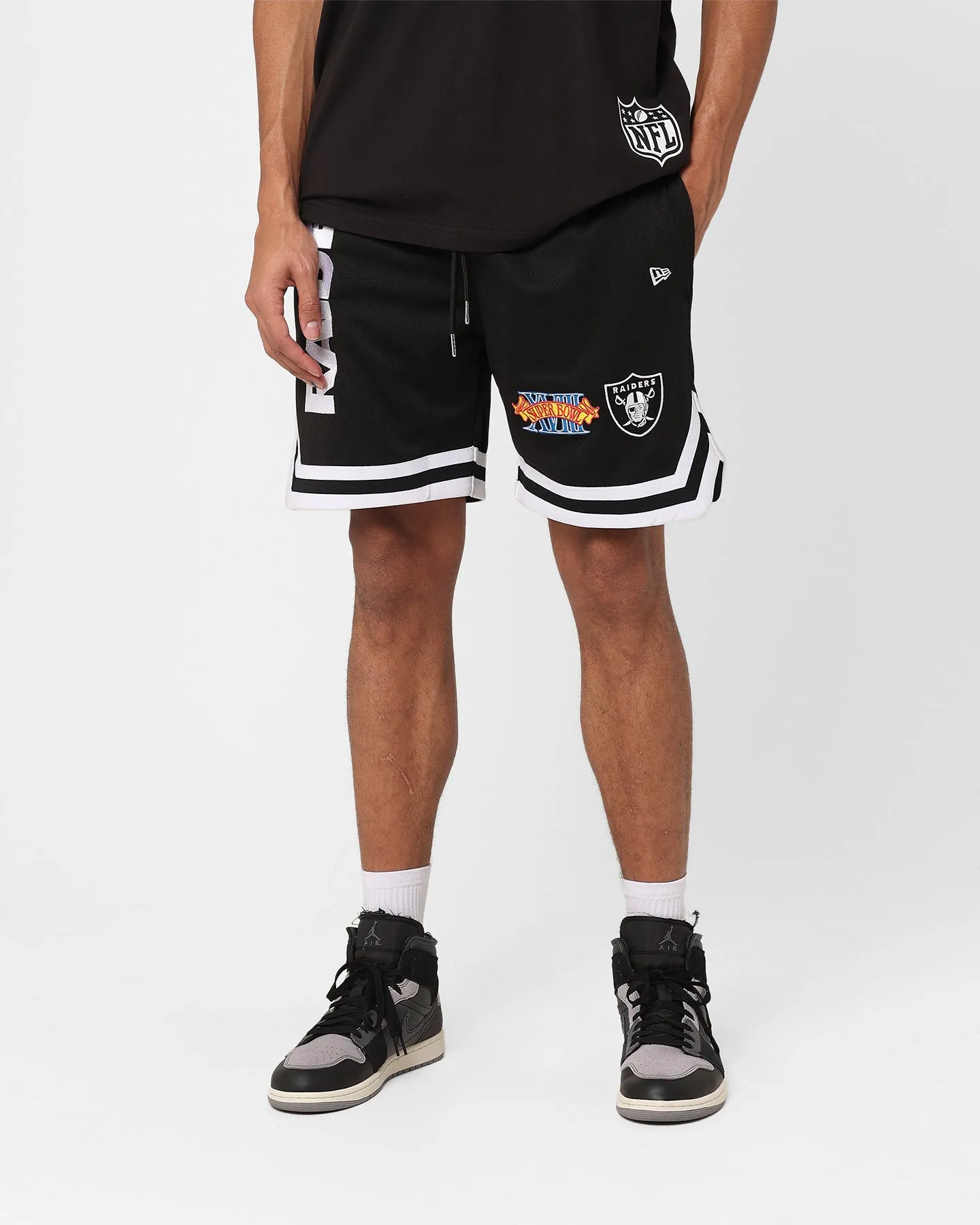 formal shorts Flexible stretch New Era Las Vegas Raiders Mesh Shorts Black