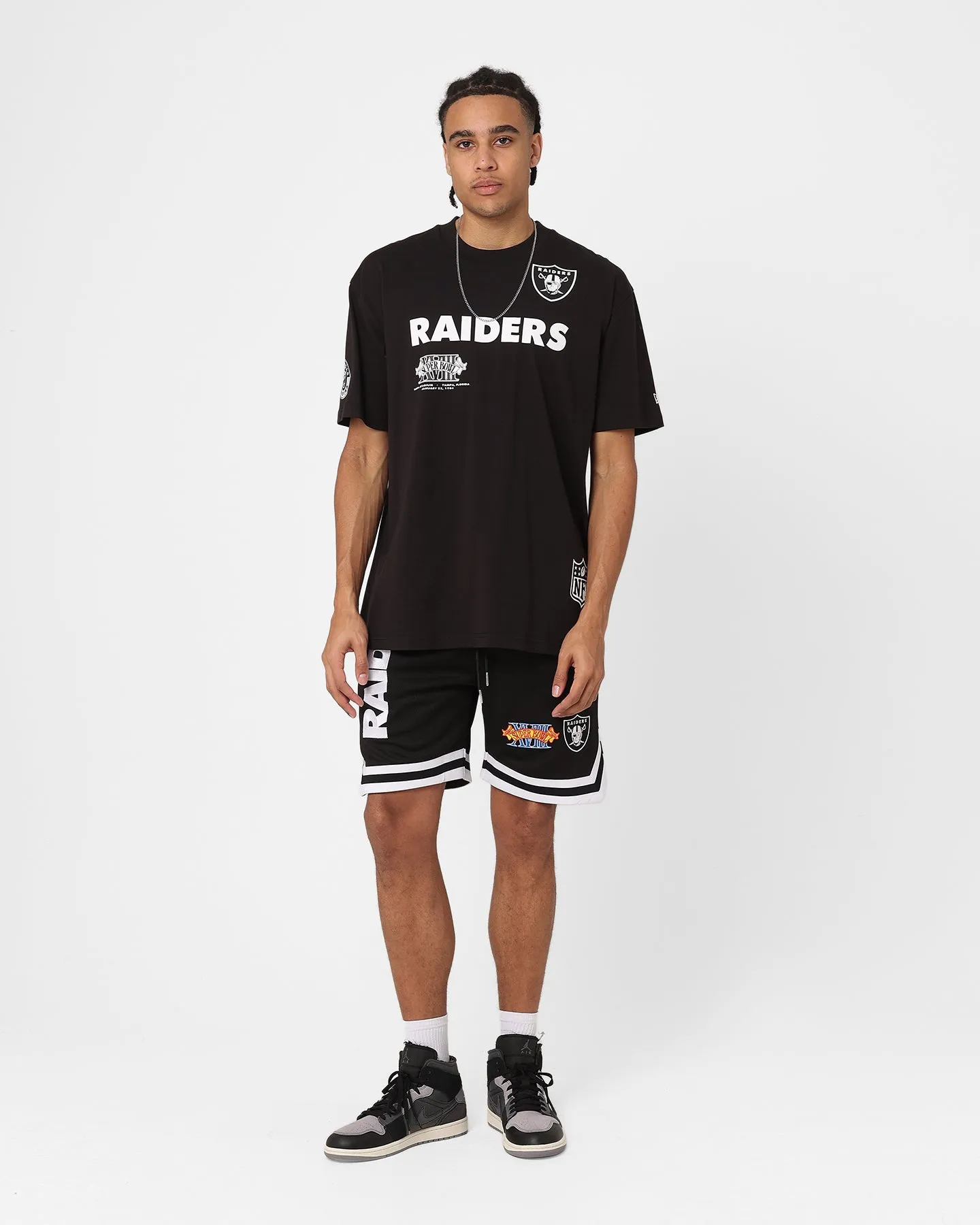 New Era Las Vegas Raiders Mesh Shorts Black Sleek Waist