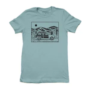 SunProtectionFabric Classic Layer Wear Ski Trip Tee-Blue Lagoon