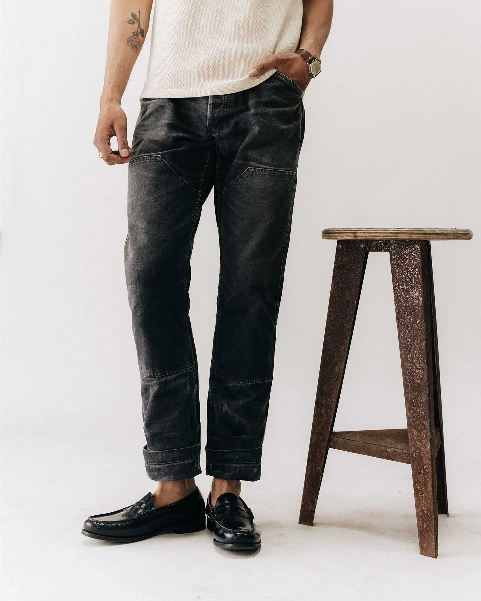 Warm Layer NonRestrictiveCut The Good Acre Chore Pant in Black Canvas