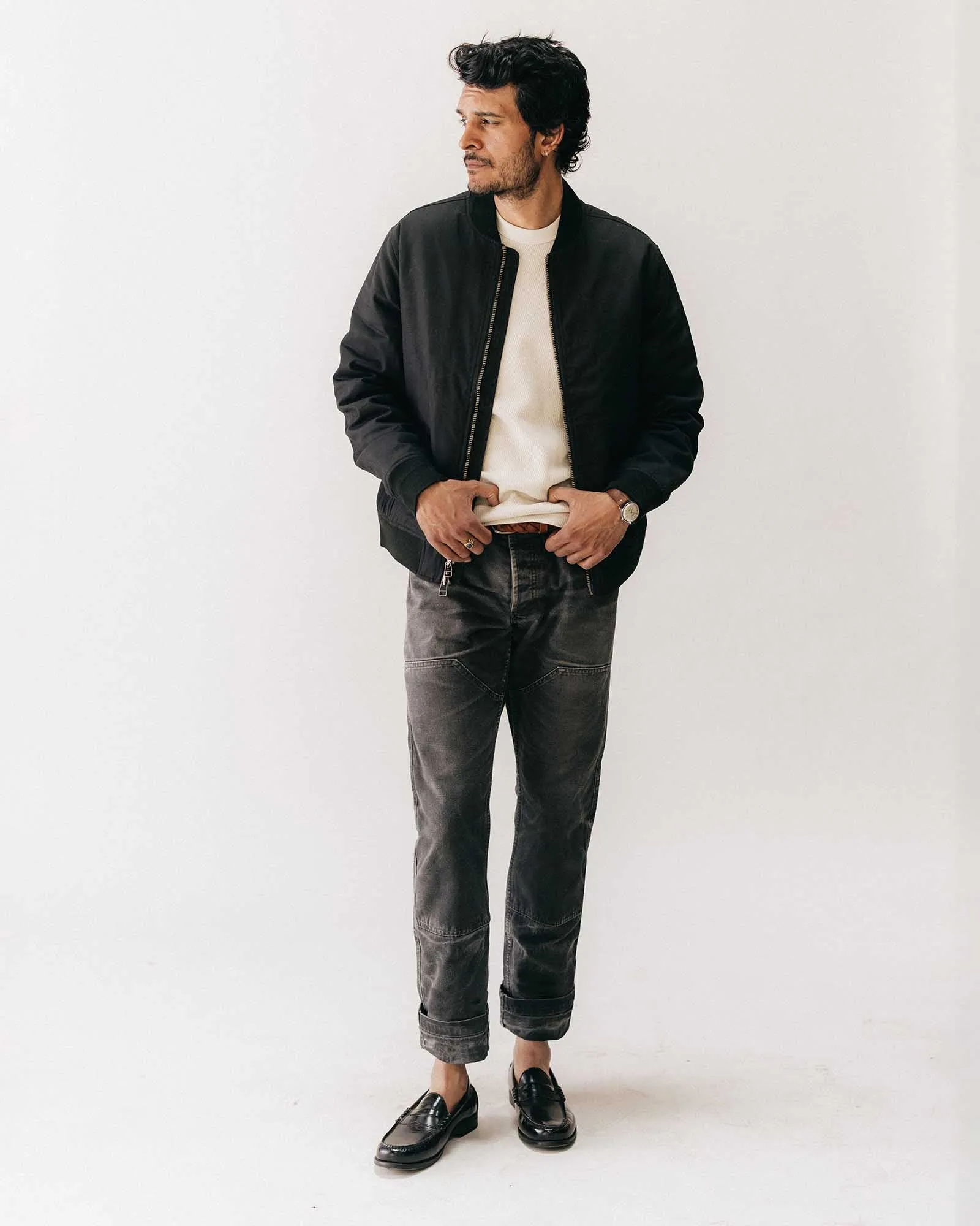 Smooth Texture The Good Acre Chore Pant in Black Canvas