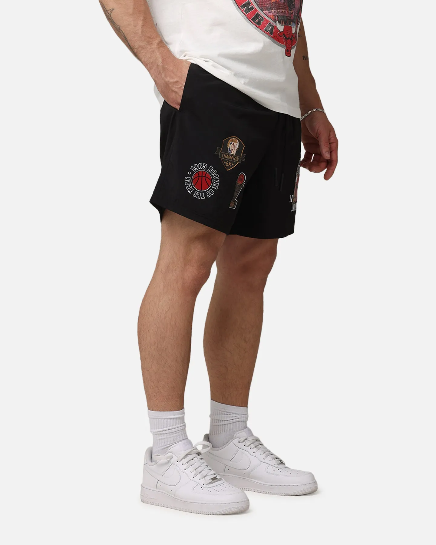 Mitchell & Ness Chicago Bulls Champs Nylon Shorts Black Fun Patterns