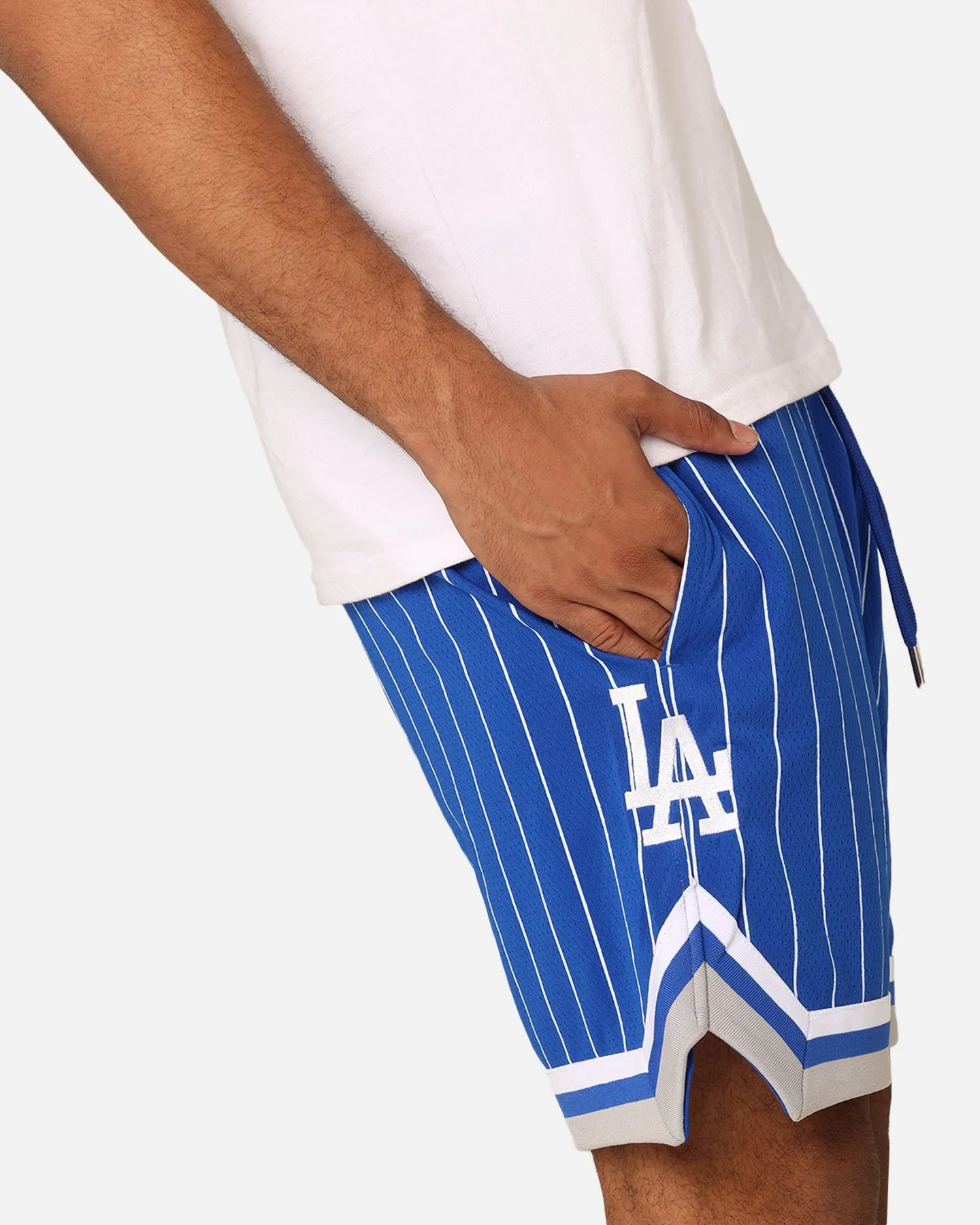 Neutral Tones Motion Ready New Era Los Angeles Dodgers Pinstripe Shorts OTC