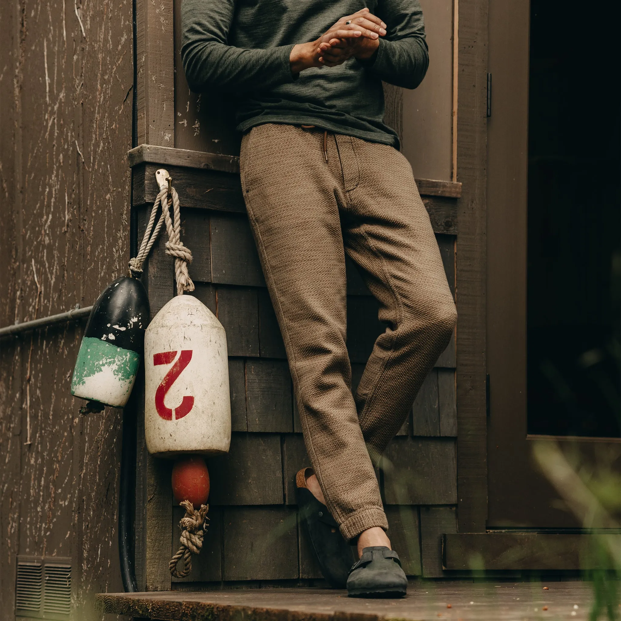 Light Shape The Apres Pant in Cypress Sashiko