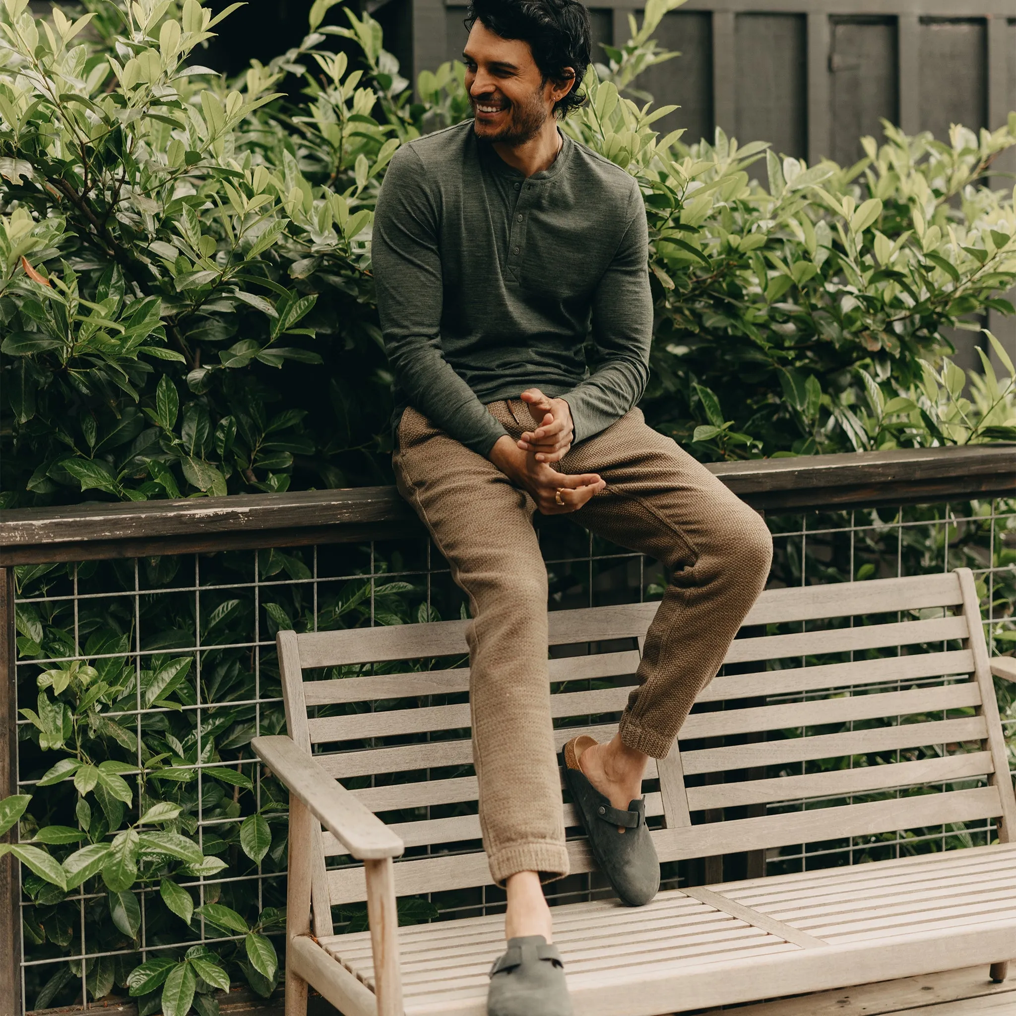 The Apres Pant in Cypress Sashiko Stay Comfortable Comfortable Movement
