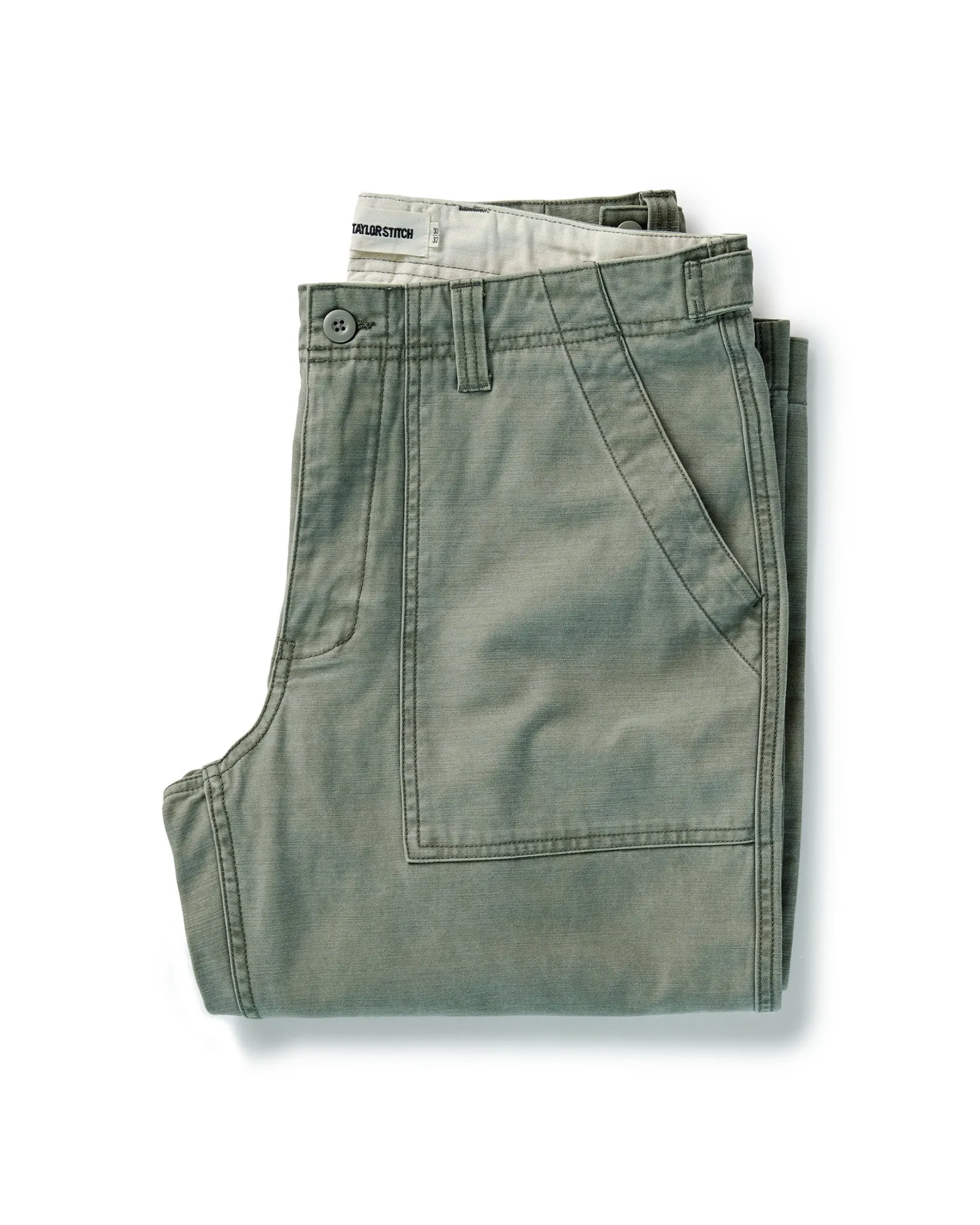 Basic Utility Quick Wear Fit The Surplus Pant in Field Olive Reverse Sateen