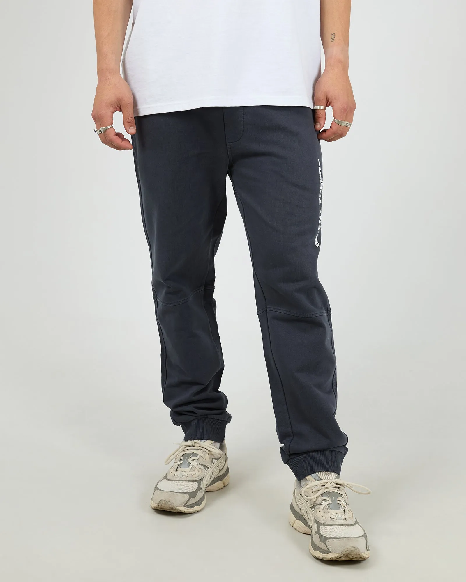 Pigment Fleece Pant Navy Flowy legs Snug Waist
