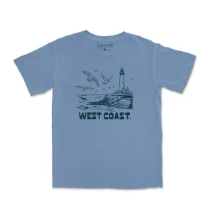 Urban Casual Look West Coast Lighthouse Tee-Vintage Washed Denim
