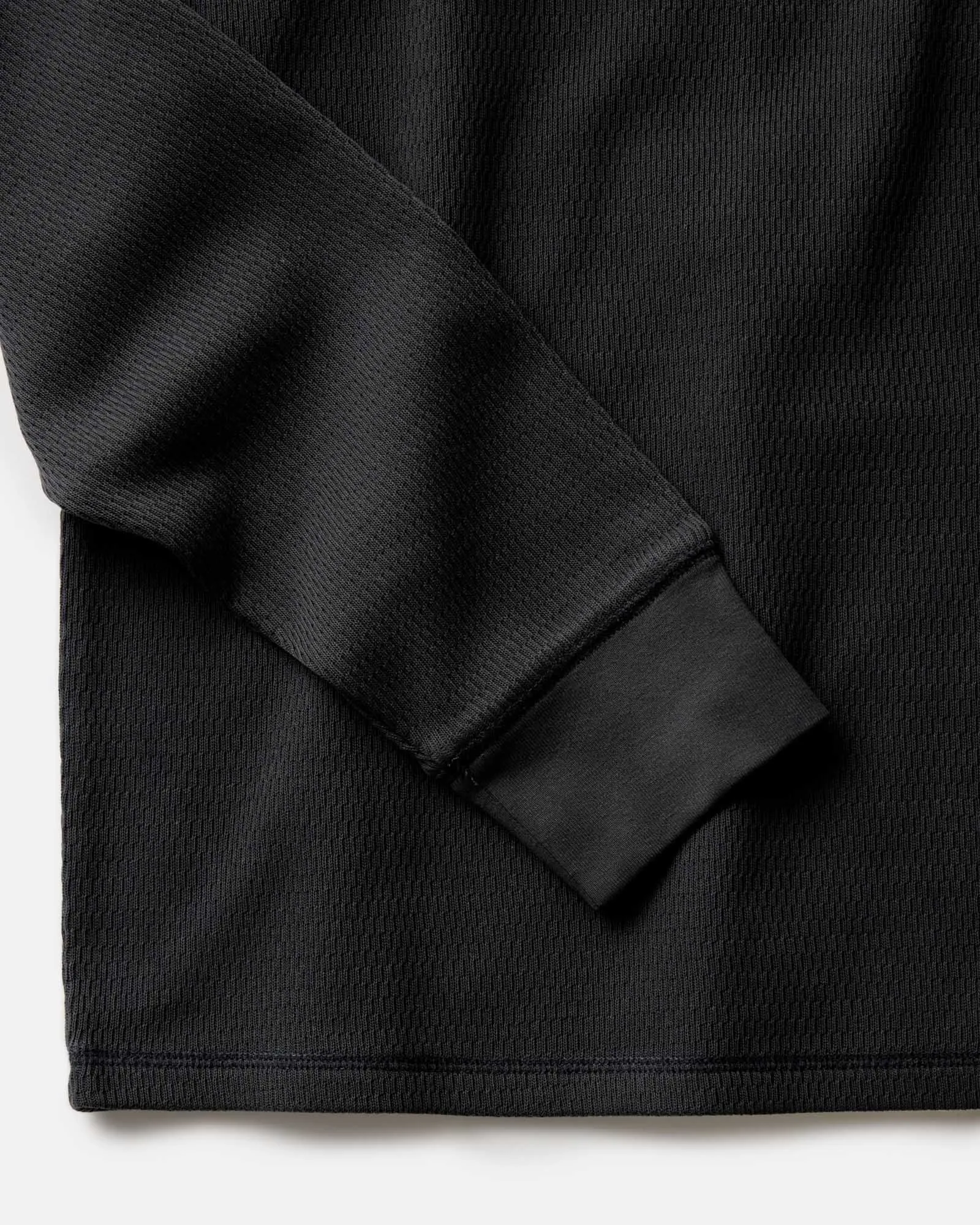 The Organic Cotton Crew in Faded Black Waffle Preppy