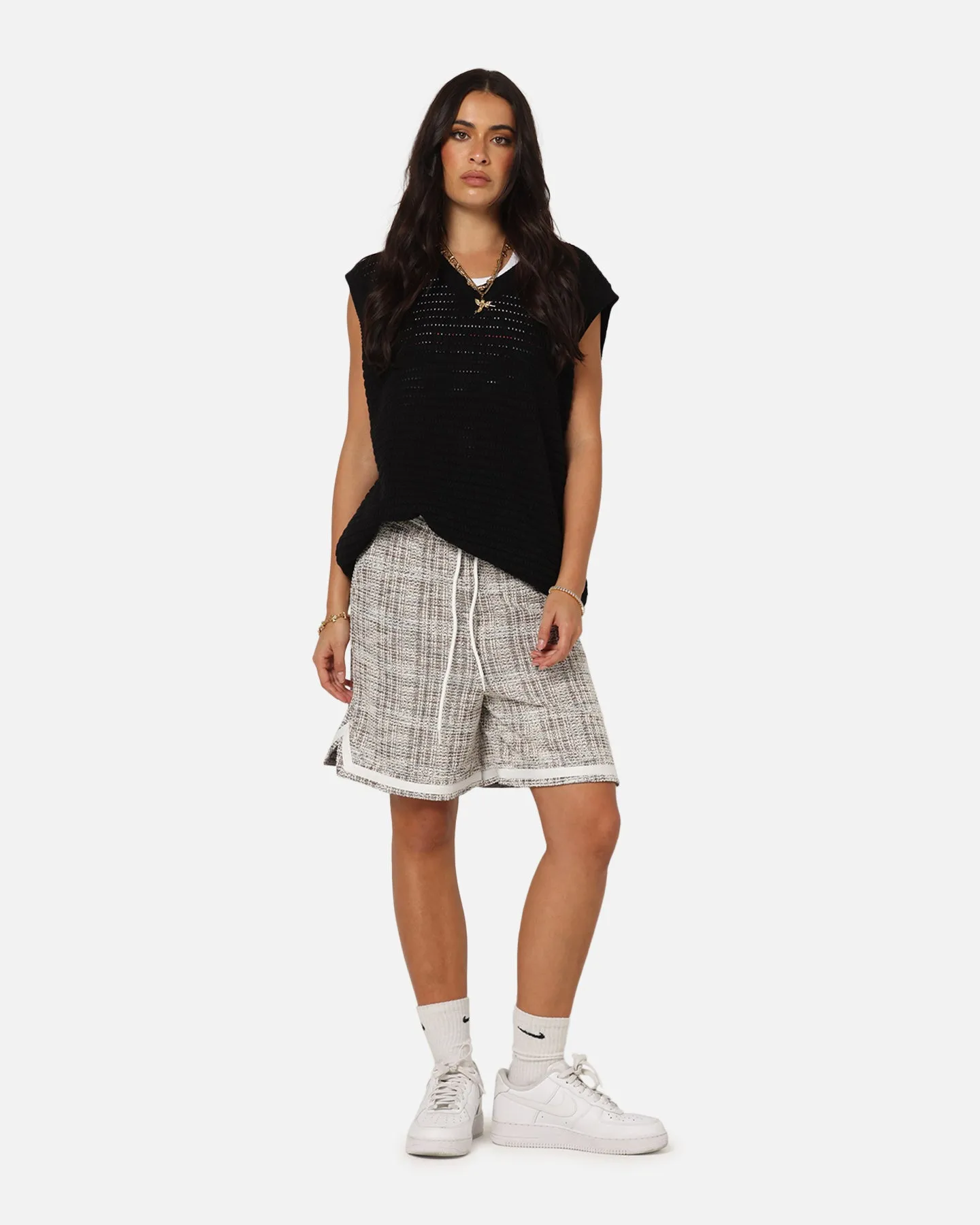 Trendy Mood XXIII Textured Ball Shorts Brown/Cream