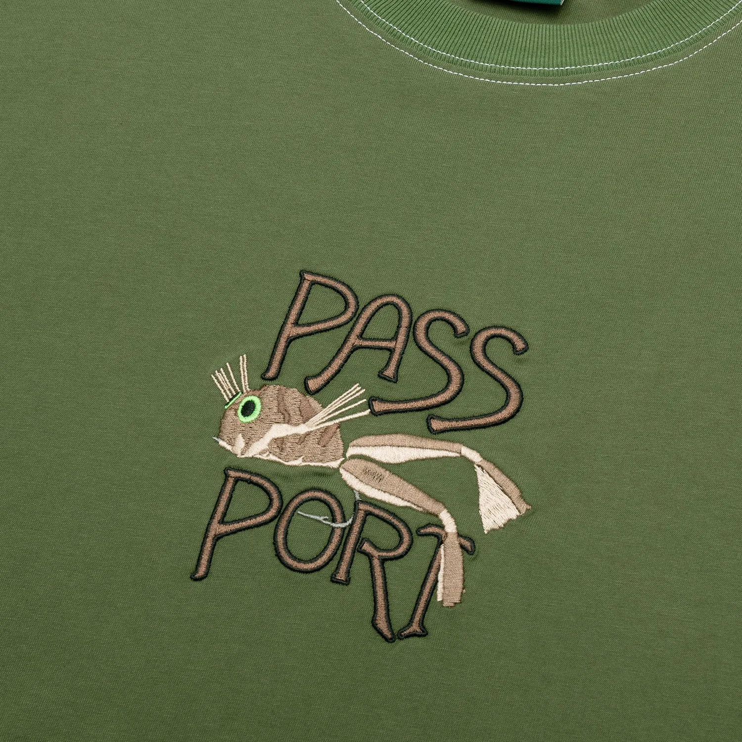 Pass~Port Frog Lure Organic Cotton Tee - Dark Olive OekoTexCertified