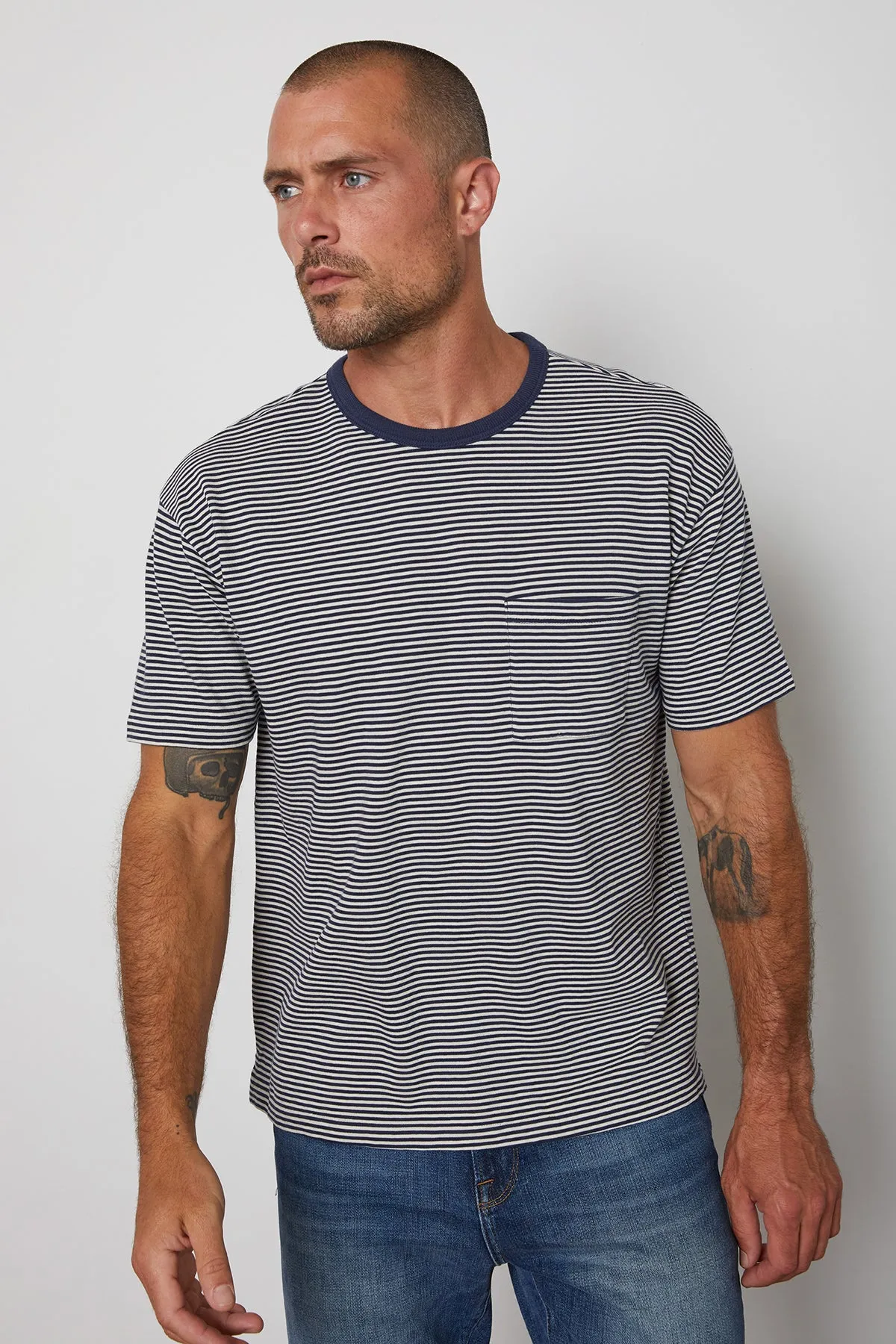 ELI STRIPED CREW NECK TEE Indoor Comfort Modern Comfort Style