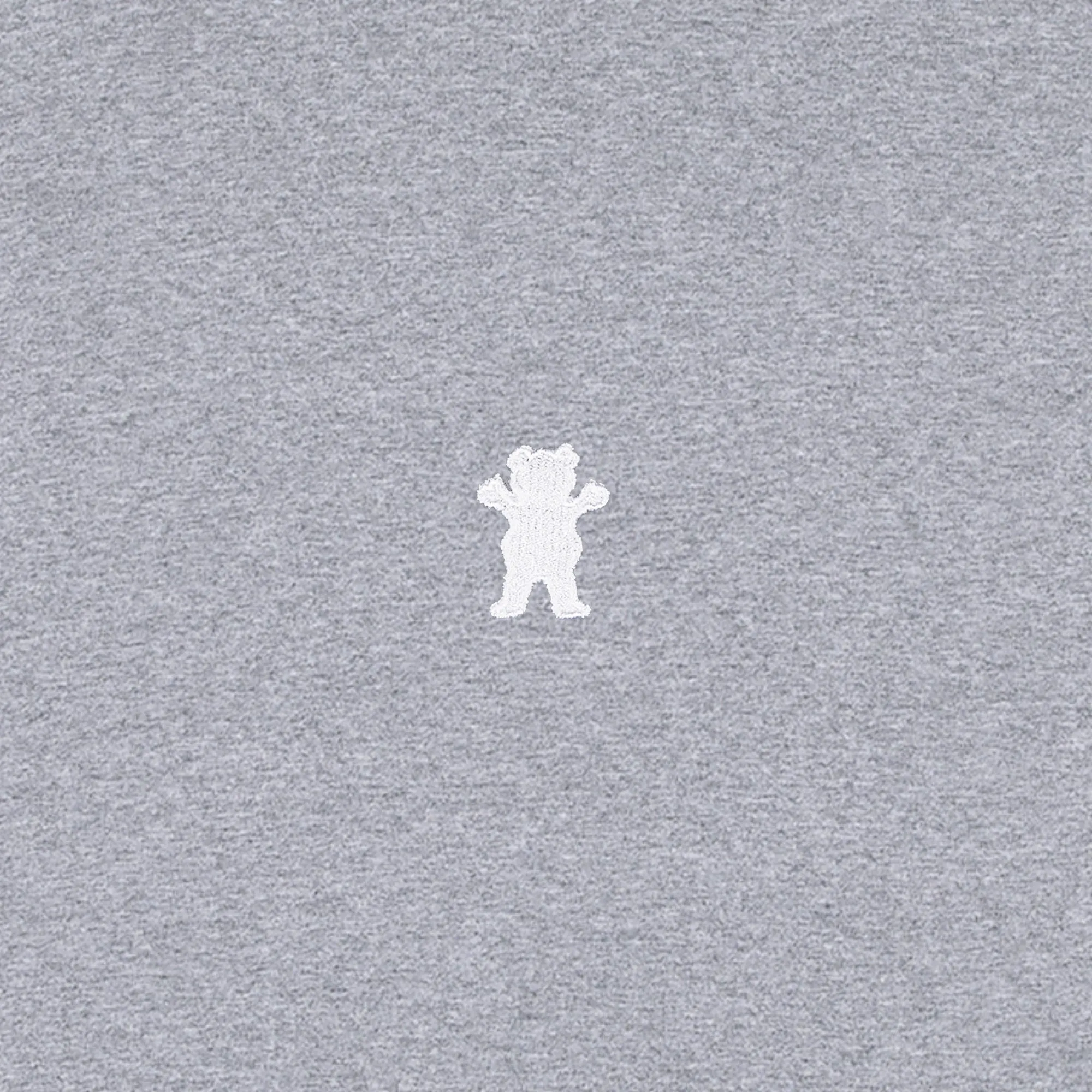 Raw Hem Finish Embroidered OG Bear SS Tee Heather / White