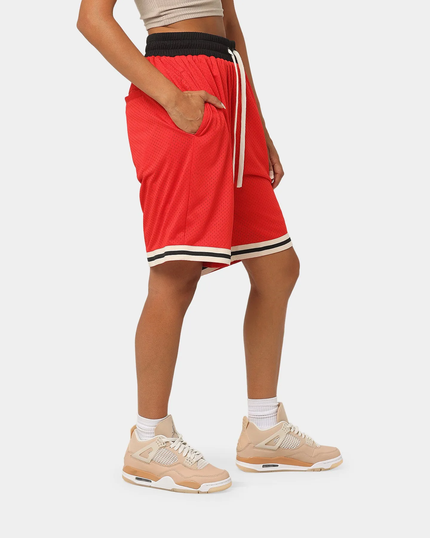 EN ES Team Basketball Shorts Red Eco Certified Dye