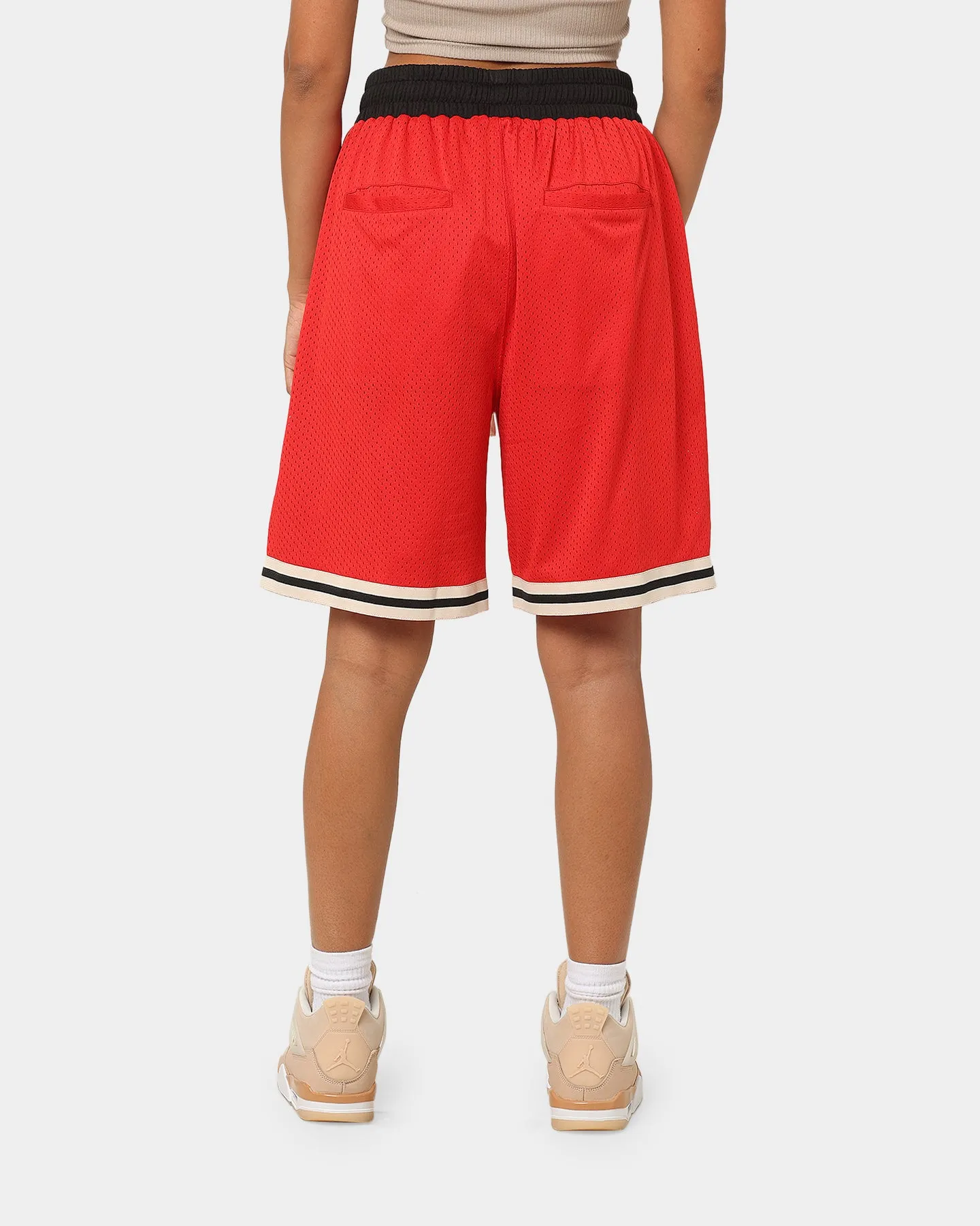 Quick Access Zip Pockets EN ES Team Basketball Shorts Red