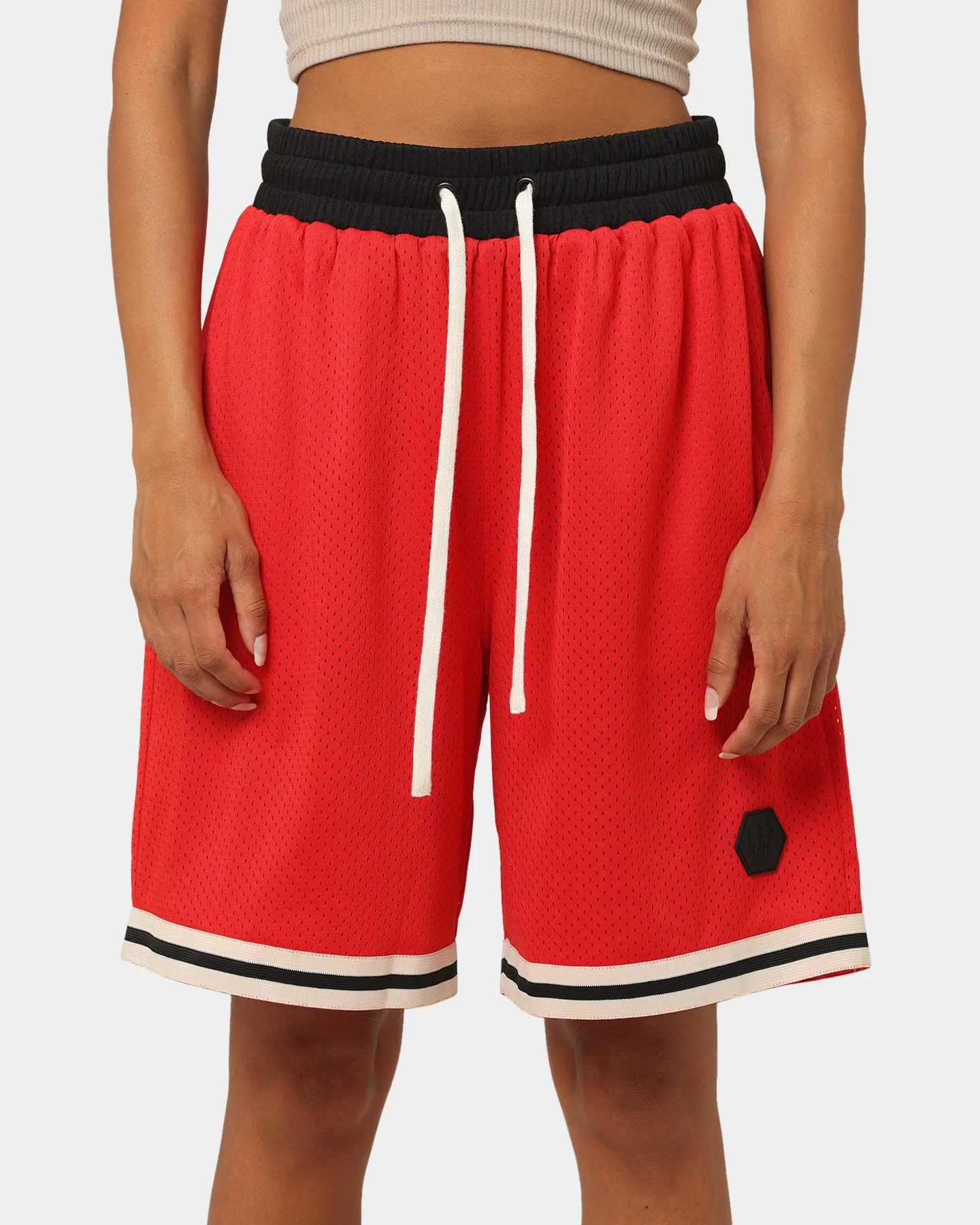 EN ES Team Basketball Shorts Red embroidery work