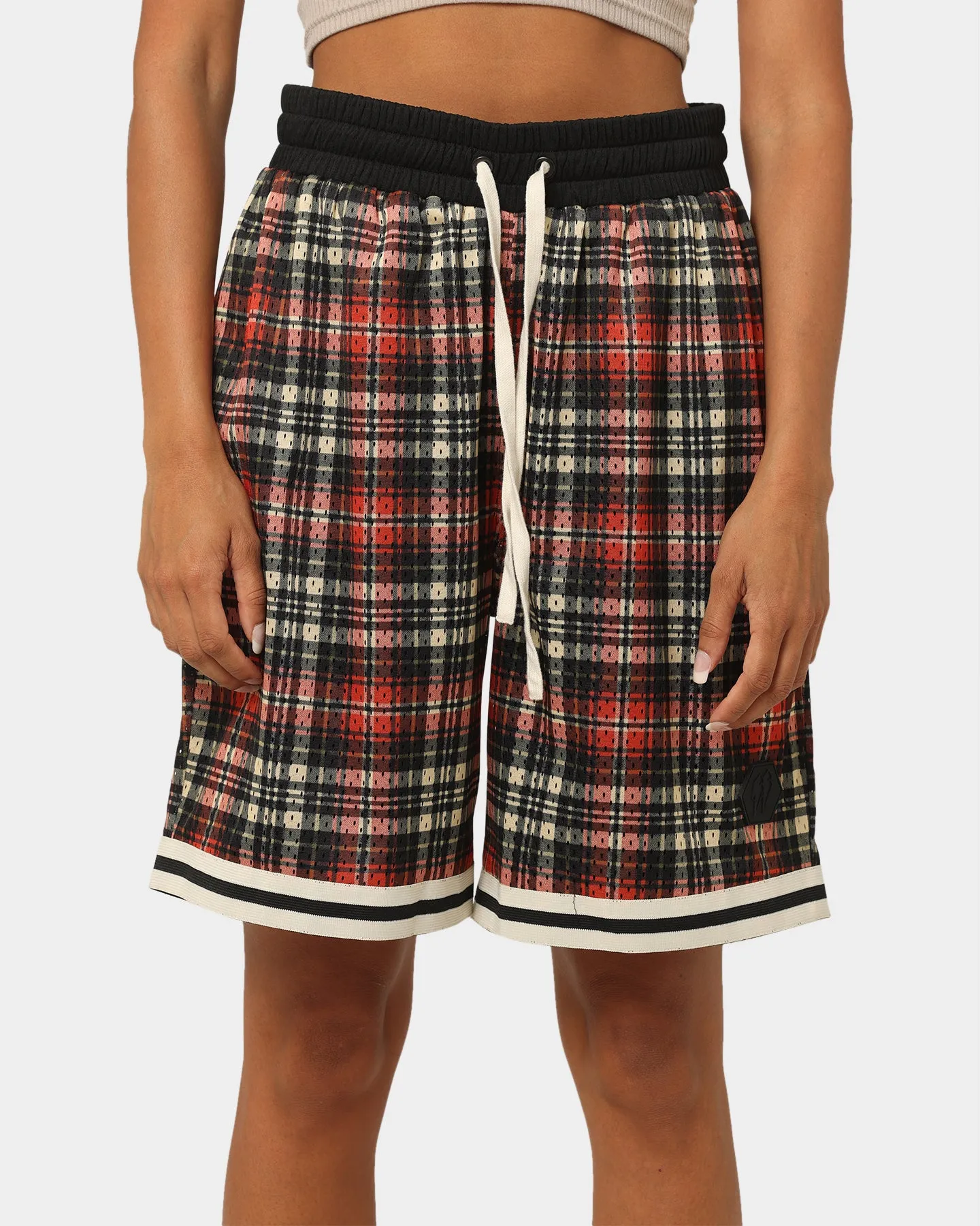 EN ES Team Basketball Shorts Red Plaid sports event High-Performance Fit