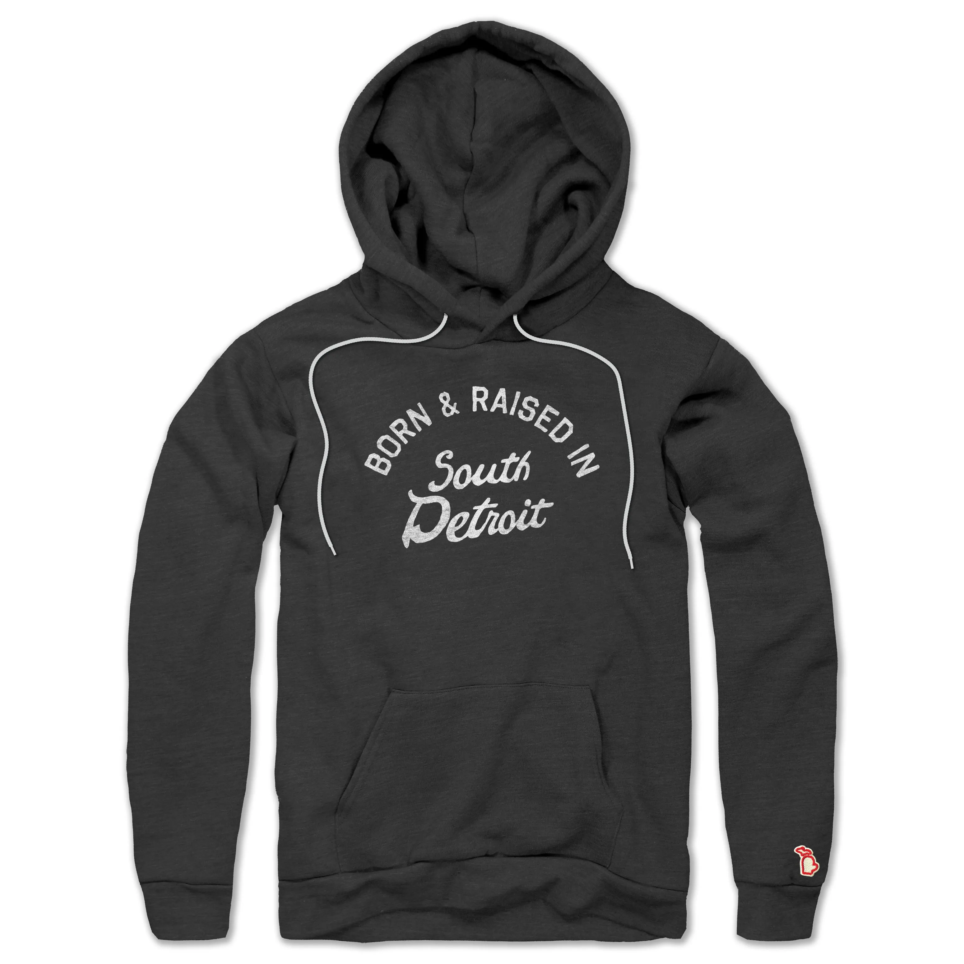 BORN & RAISED IN SOUTH DETROIT ALL SEASON HOODIE (UNISEX) Fitted Shape