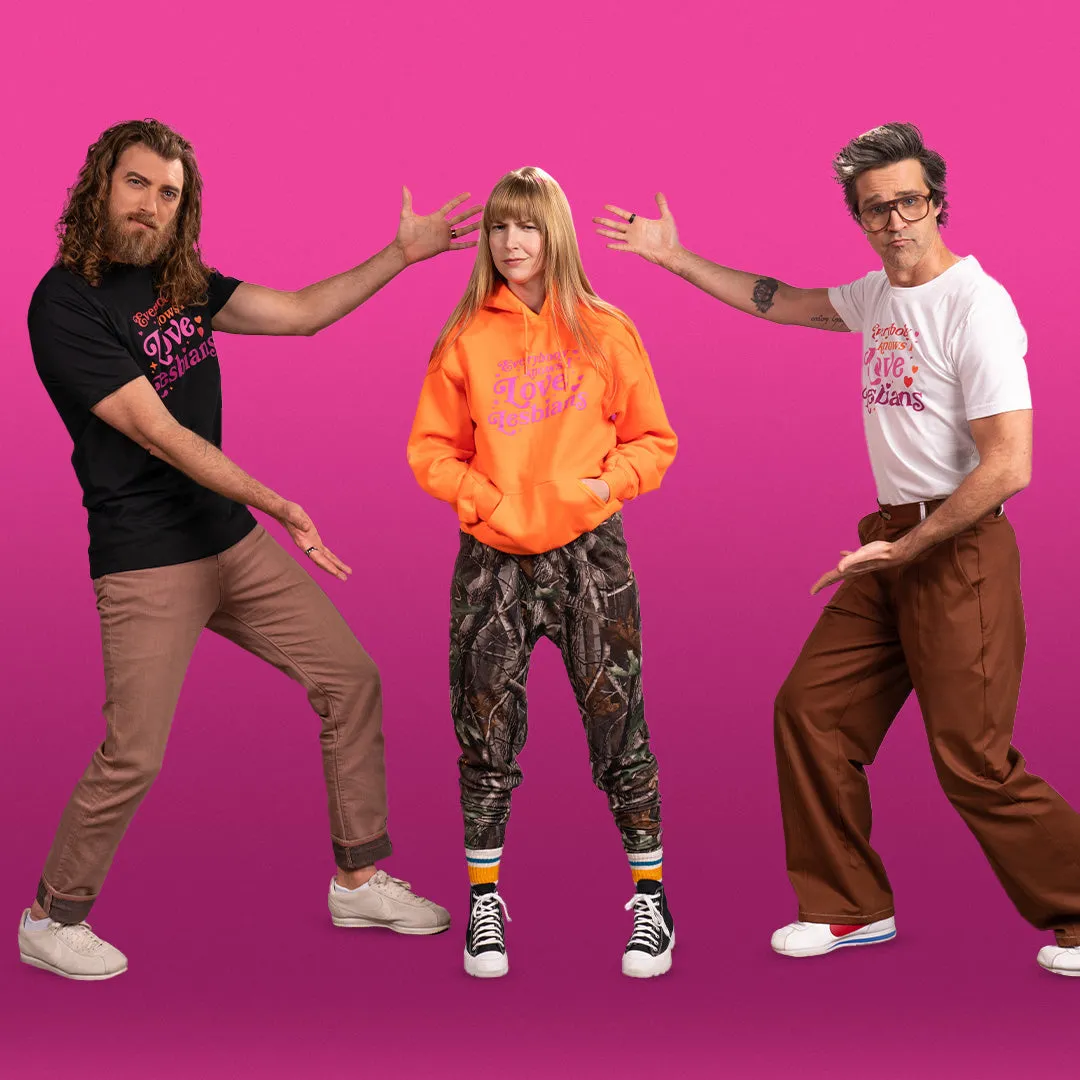 Everybody Knows I Love Lesbians Hoodie (Orange) Comfy Outerwear