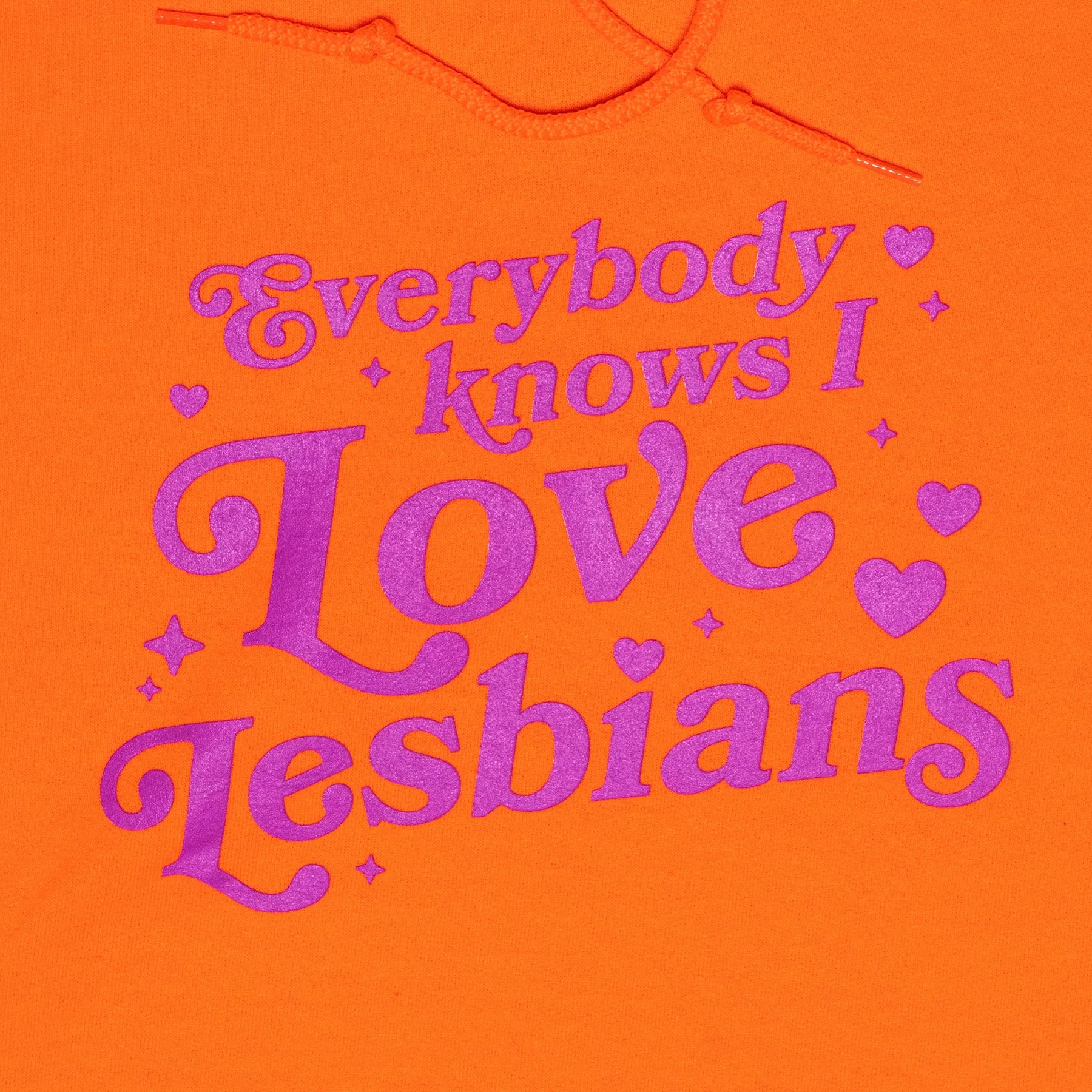 Everybody Knows I Love Lesbians Hoodie (Orange) product polka dot playfulness