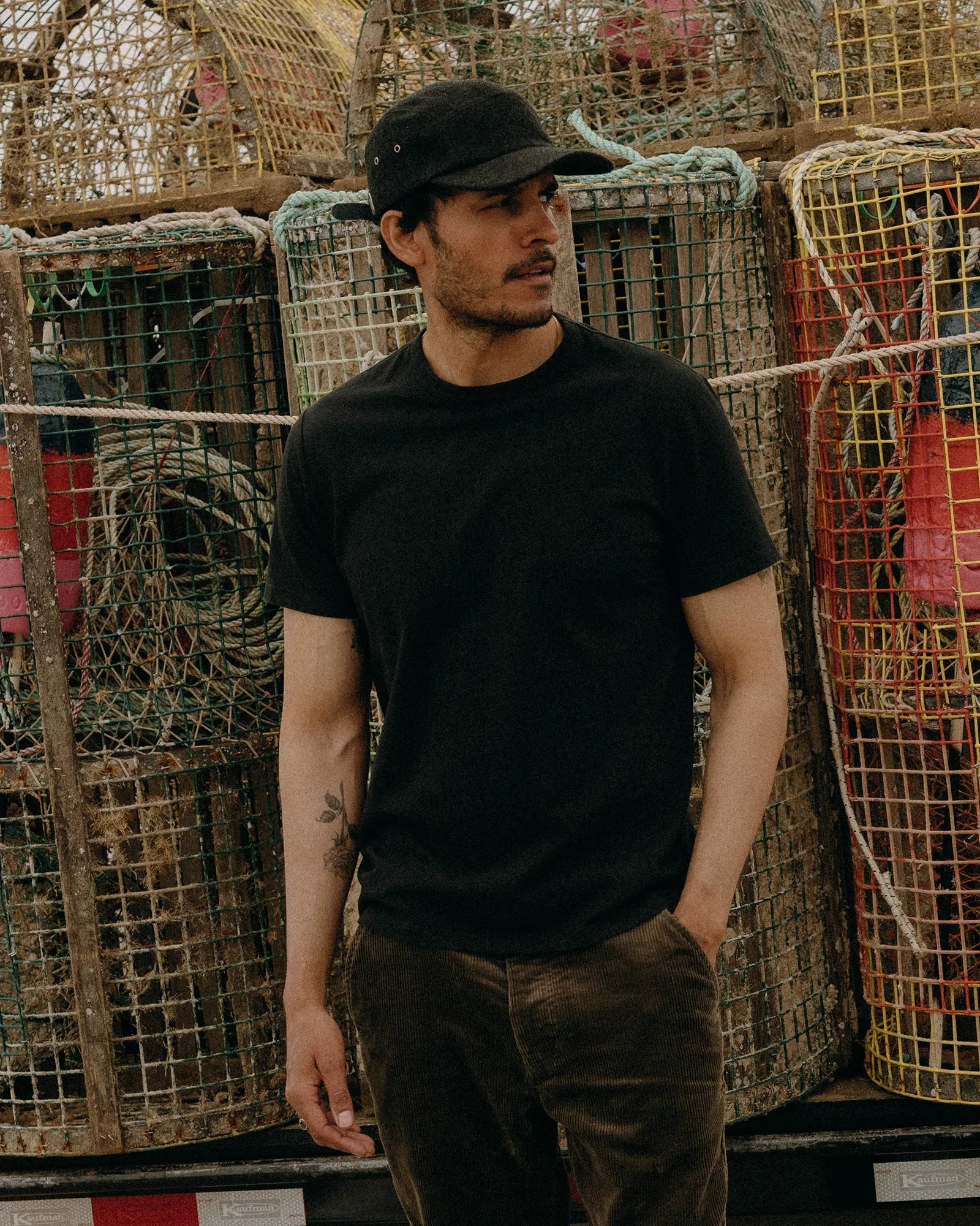 Breathable knit AntiPilling The Organic Cotton Tee in Black