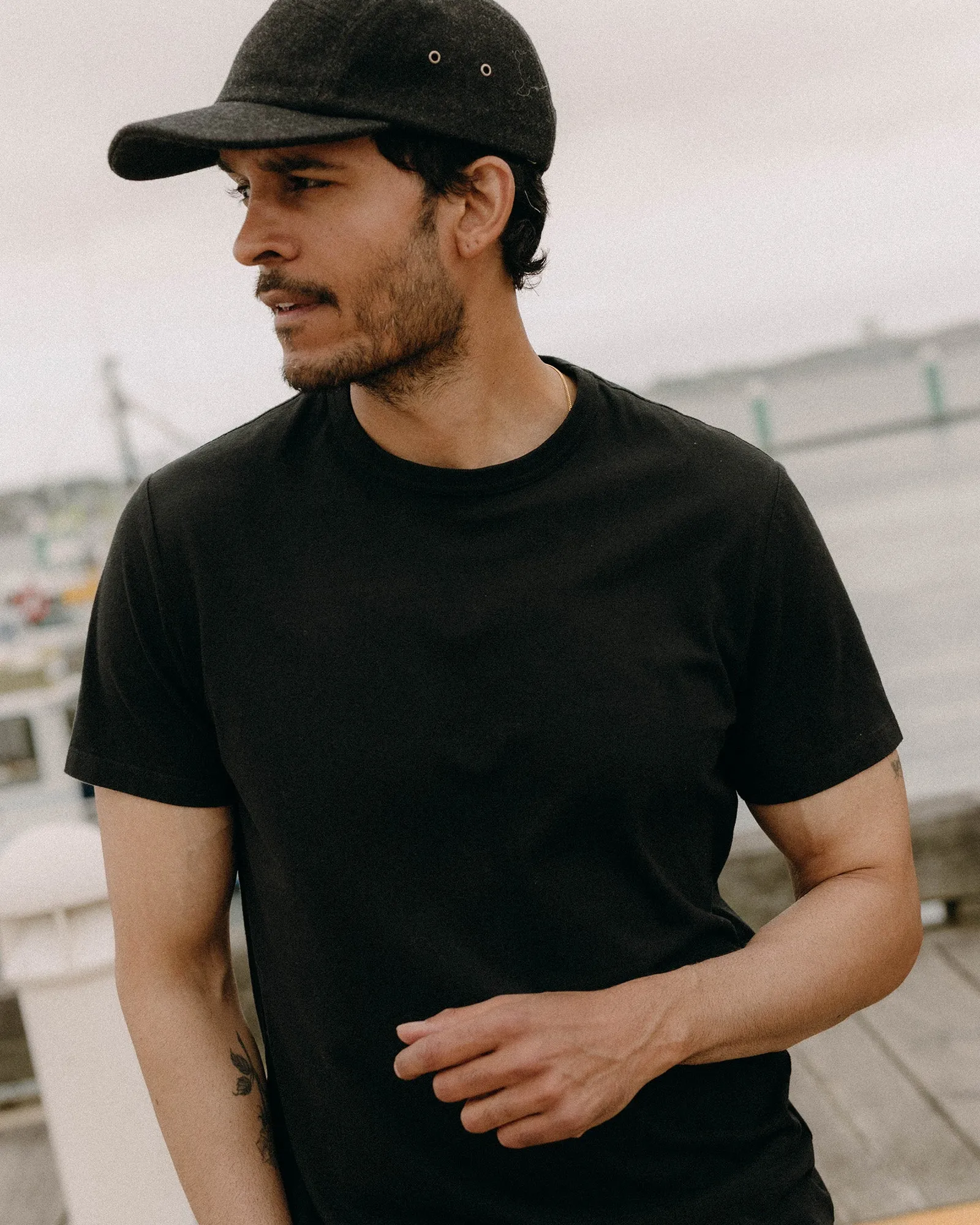 The Organic Cotton Tee in Black Comfy Stretch