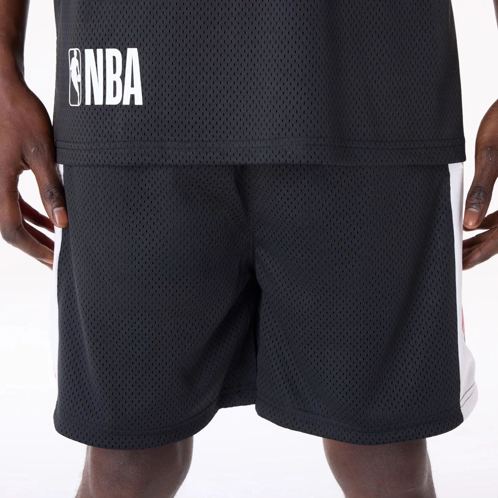 No Ride Up Technology Chicago Bulls NBA Graphic Black Mesh Shorts
