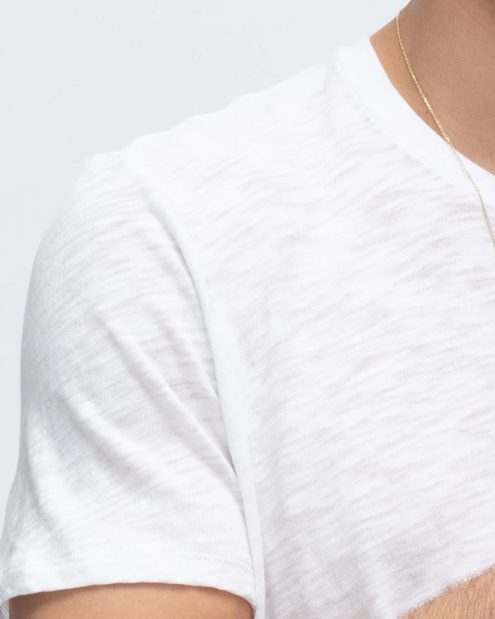 Comfy Design Wear SoftTouchFinish Slub Jersey Crew Neck Tee - White