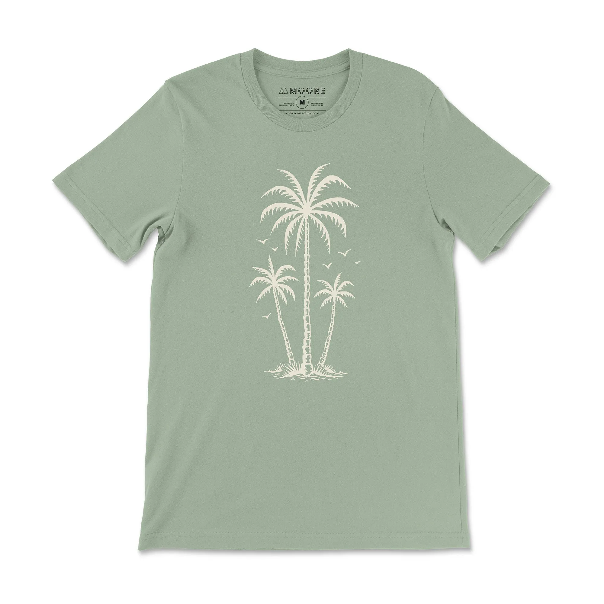 3 Palms Tee-Thyme Minimalist purity