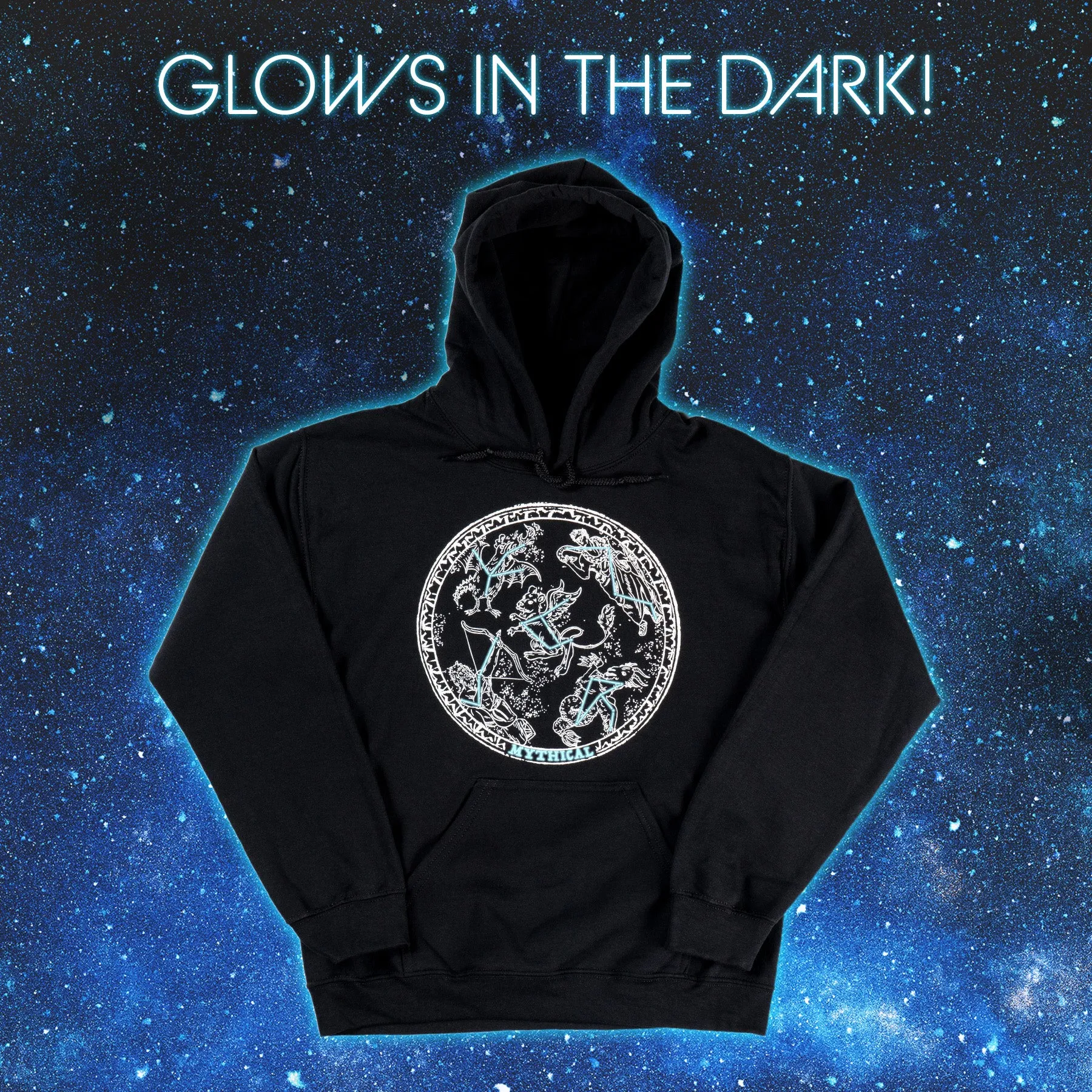 Chill Vibes Mythical Constellations Glow-in-the-Dark Hoodie
