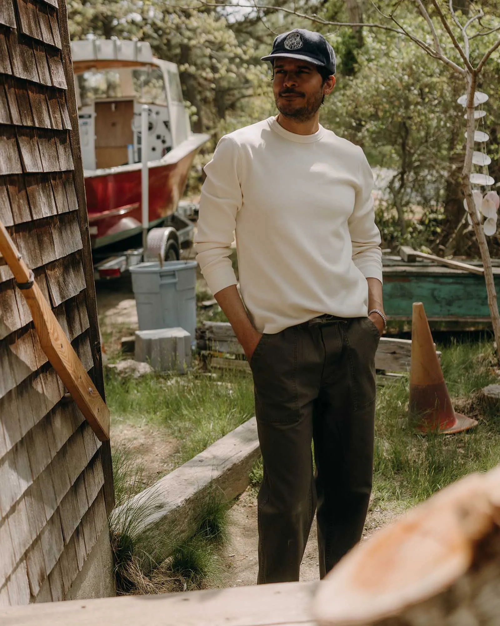 The Organic Cotton Crew in Vintage White Waffle Simple Comfort