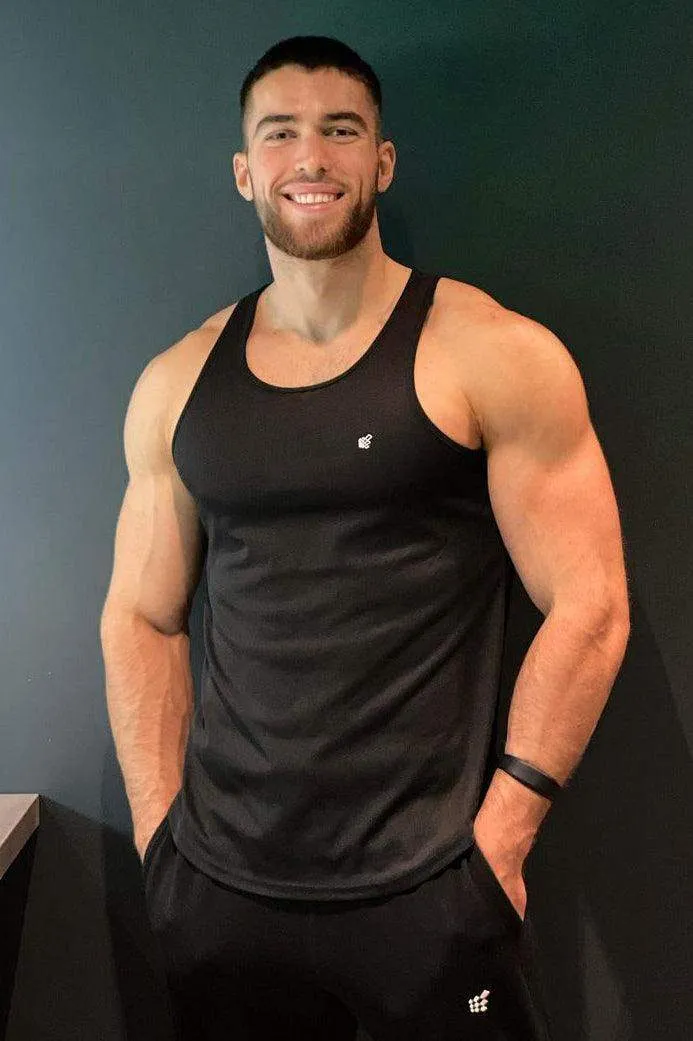 low maintenance cost Fast-Dry Bodybuilding Workout Stringer - Black