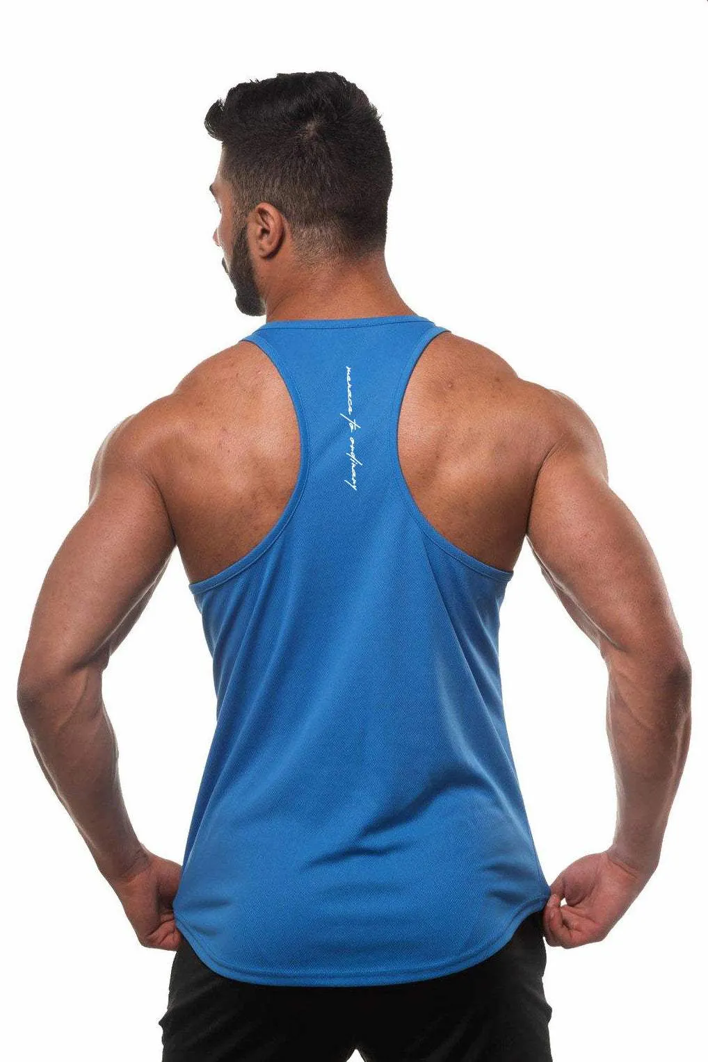 high pressure High End Fast-Dry Bodybuilding Workout Stringer - Blue