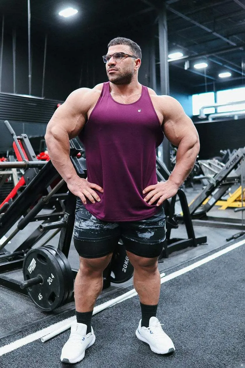 Fast-Dry Bodybuilding Workout Stringer - Dark Purple low - visibility