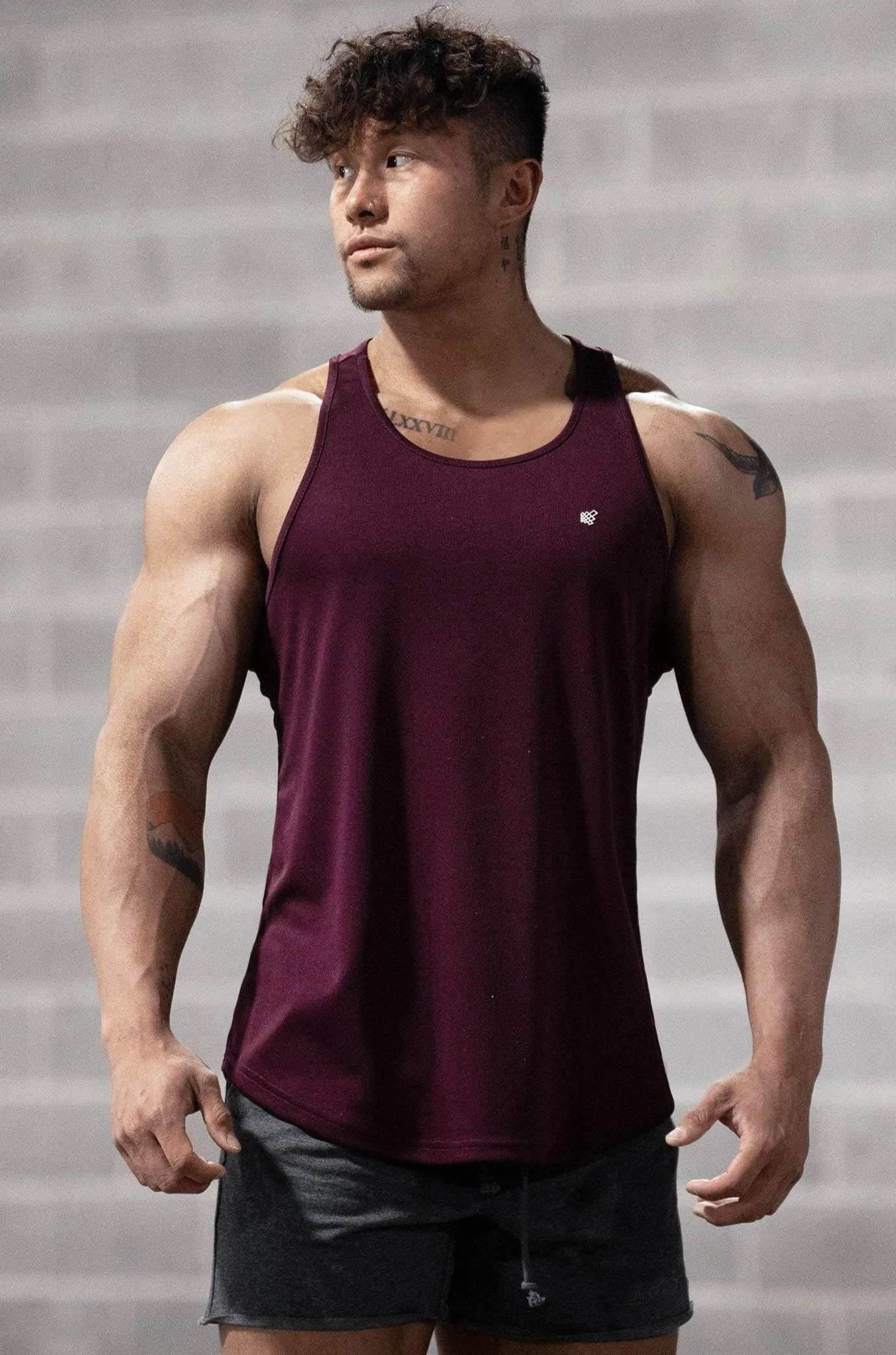 Fast-Dry Bodybuilding Workout Stringer - Dark Purple suitable for scientists