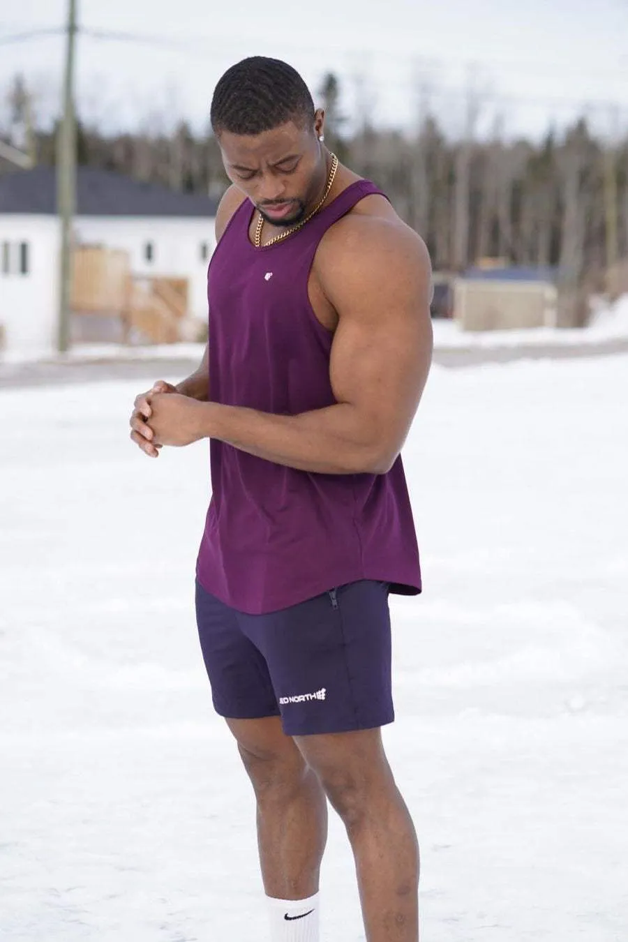 Fast-Dry Bodybuilding Workout Stringer - Dark Purple Space - exploration - supportive